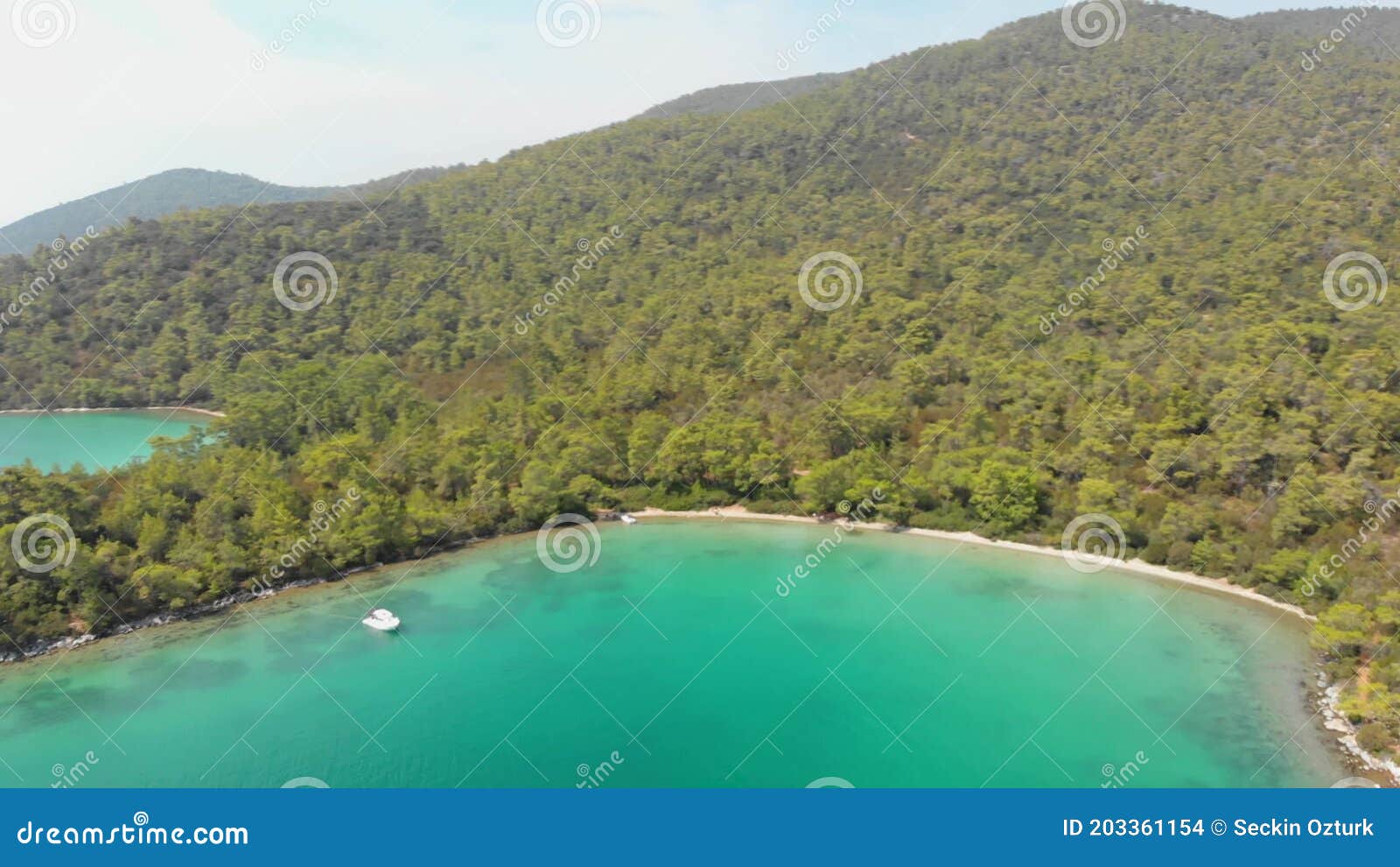 Aerial Nature Landscape of Secret Bay of Aegean Sea Green and Blue Meets. Stock - of majestic, green: 203361154