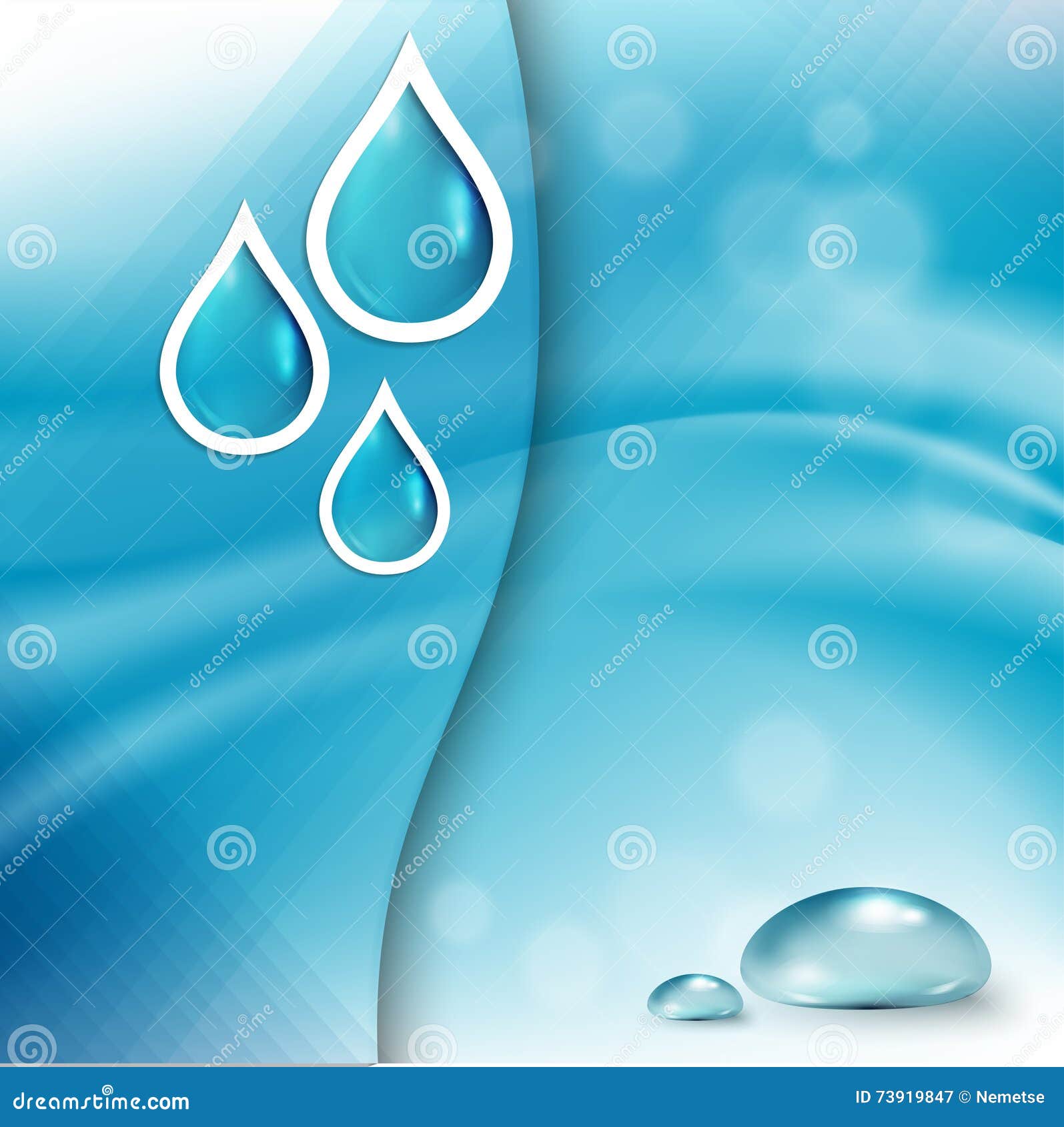 pure organic water template stock vector illustration of blue