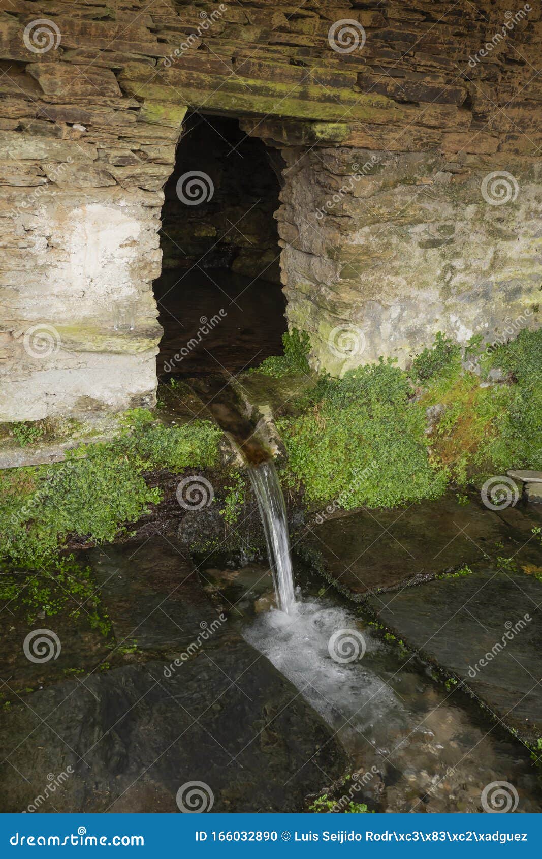 rustic fountain of a mountain village