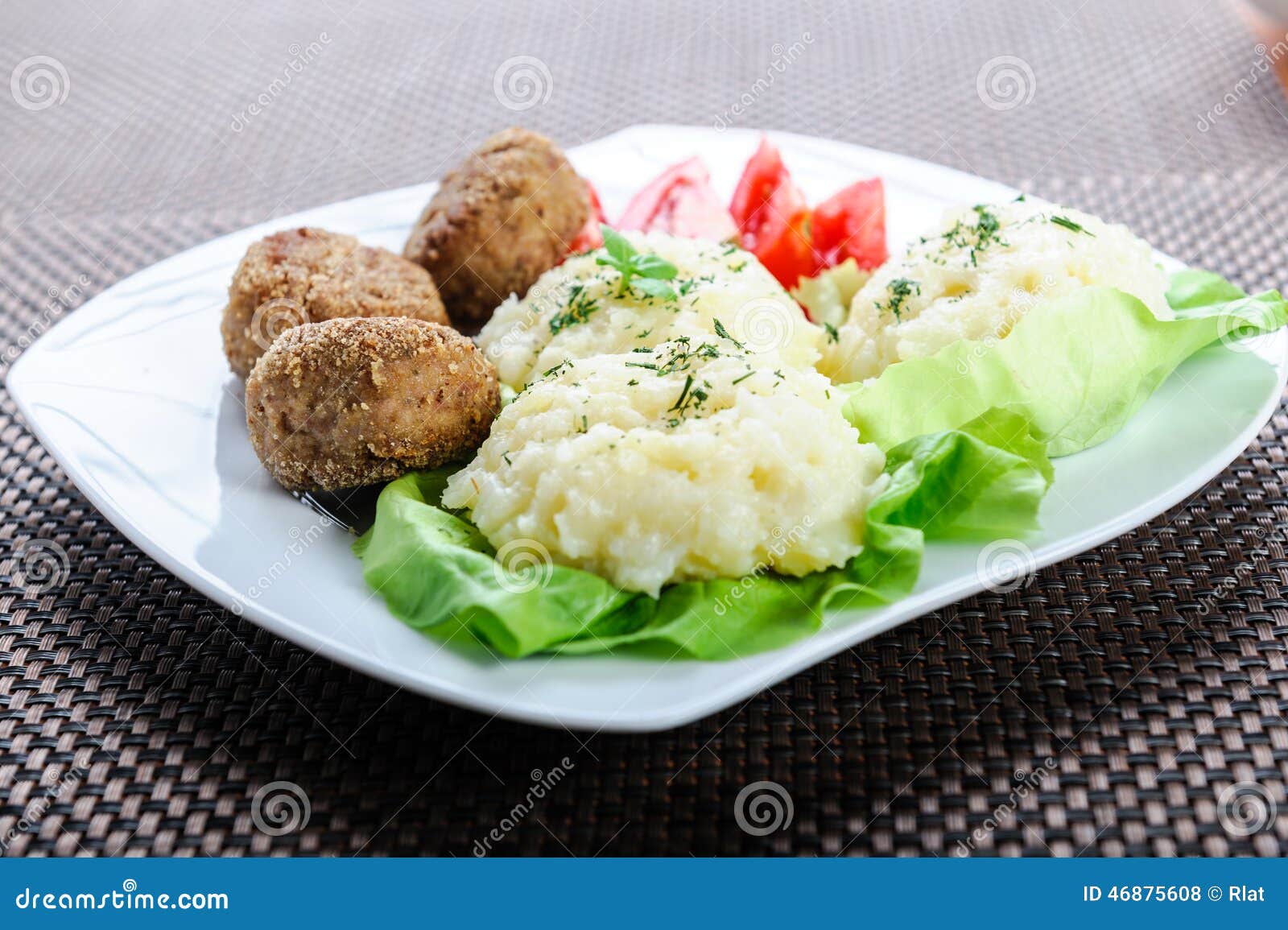 Puree stock photo. Image of healthy, meatballs, green 46875608