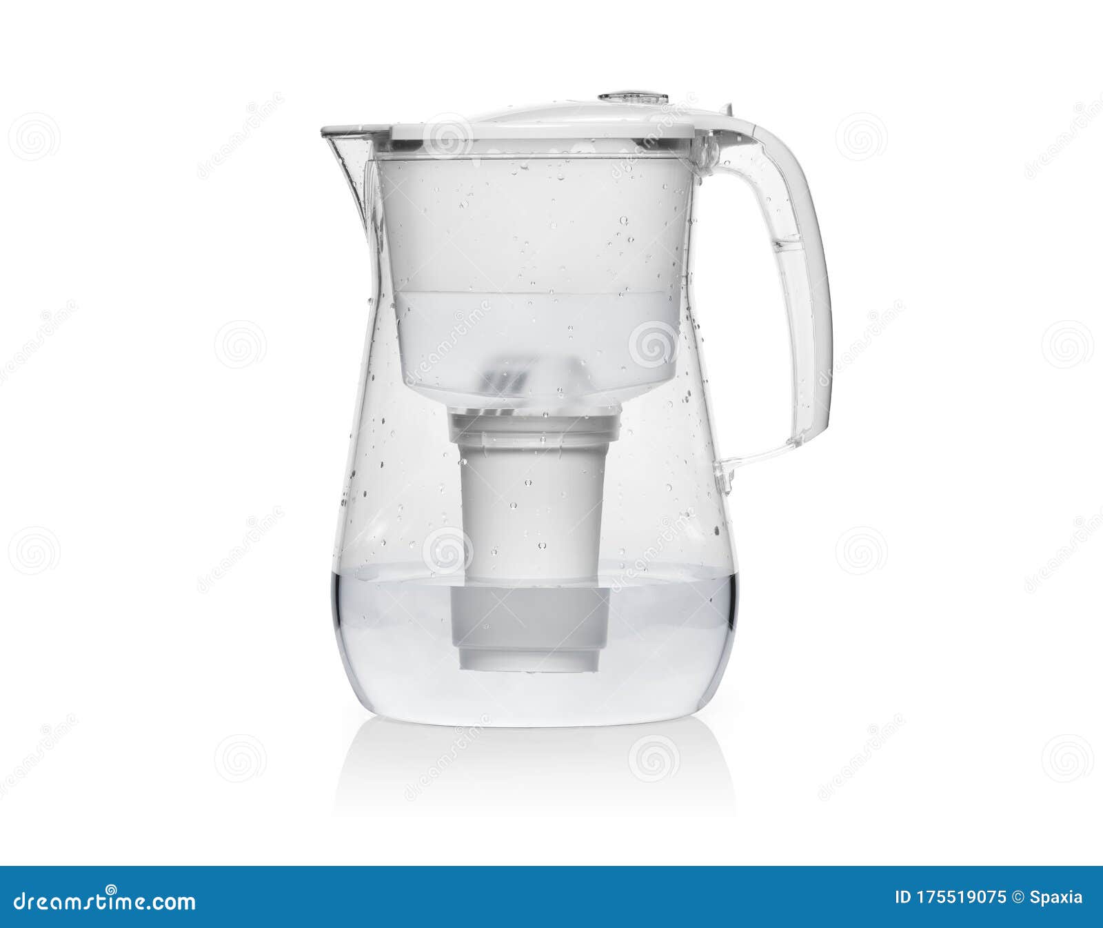 purified water in a filter jug  on white