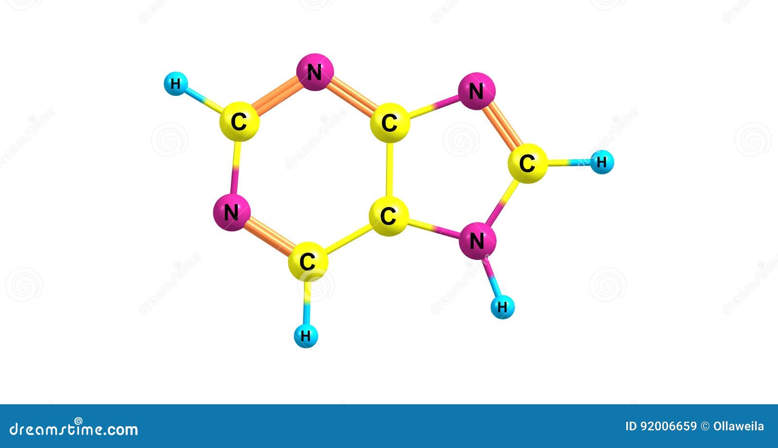 Purine Molecule Is A Heterocyclic Aromatic Organic Compound Structural  Chemical Formula And Molecule Model Stock Illustration - Download Image Now  - iStock