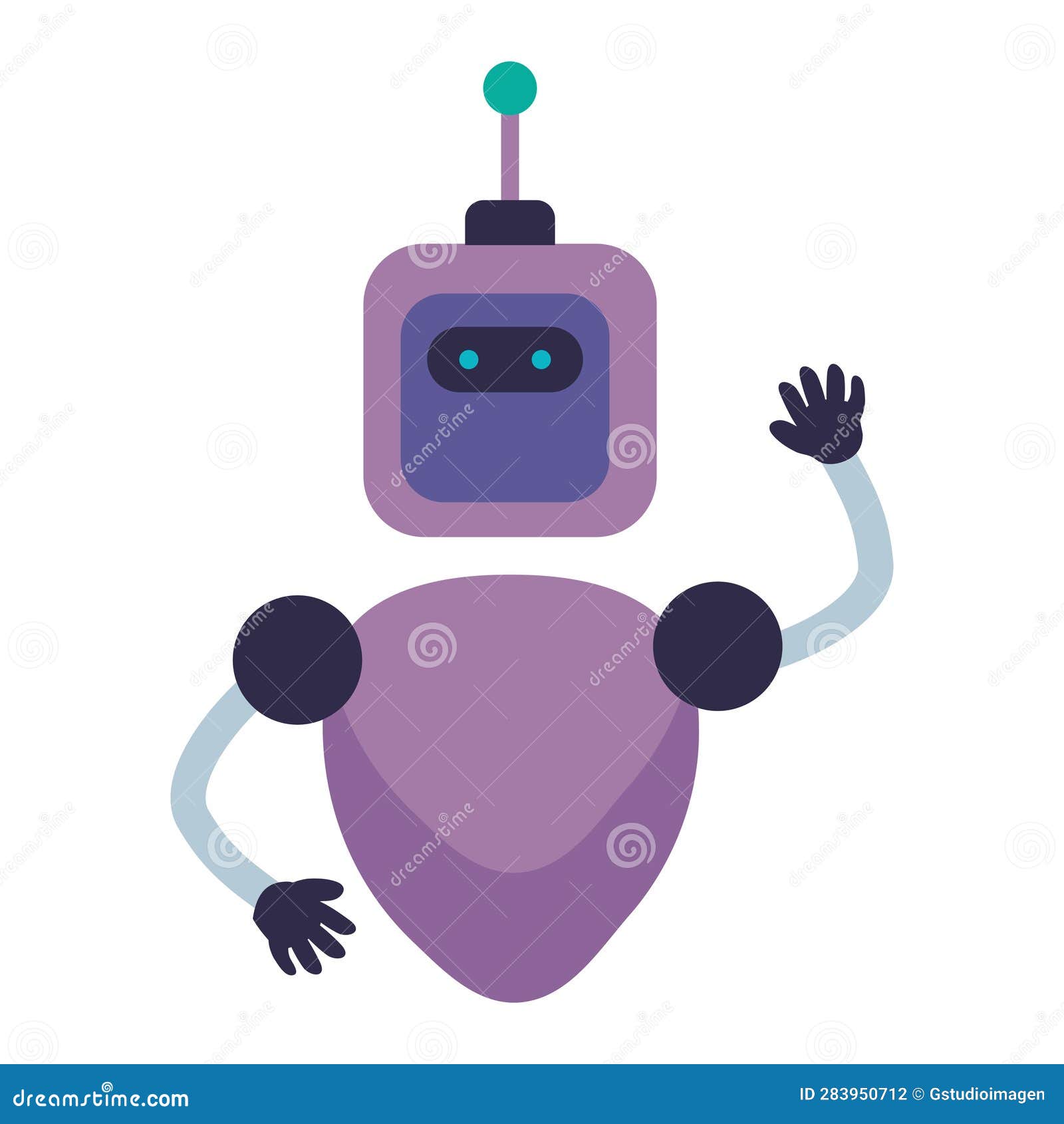 Purple ai robot futuristic stock vector. Illustration of design - 283950712