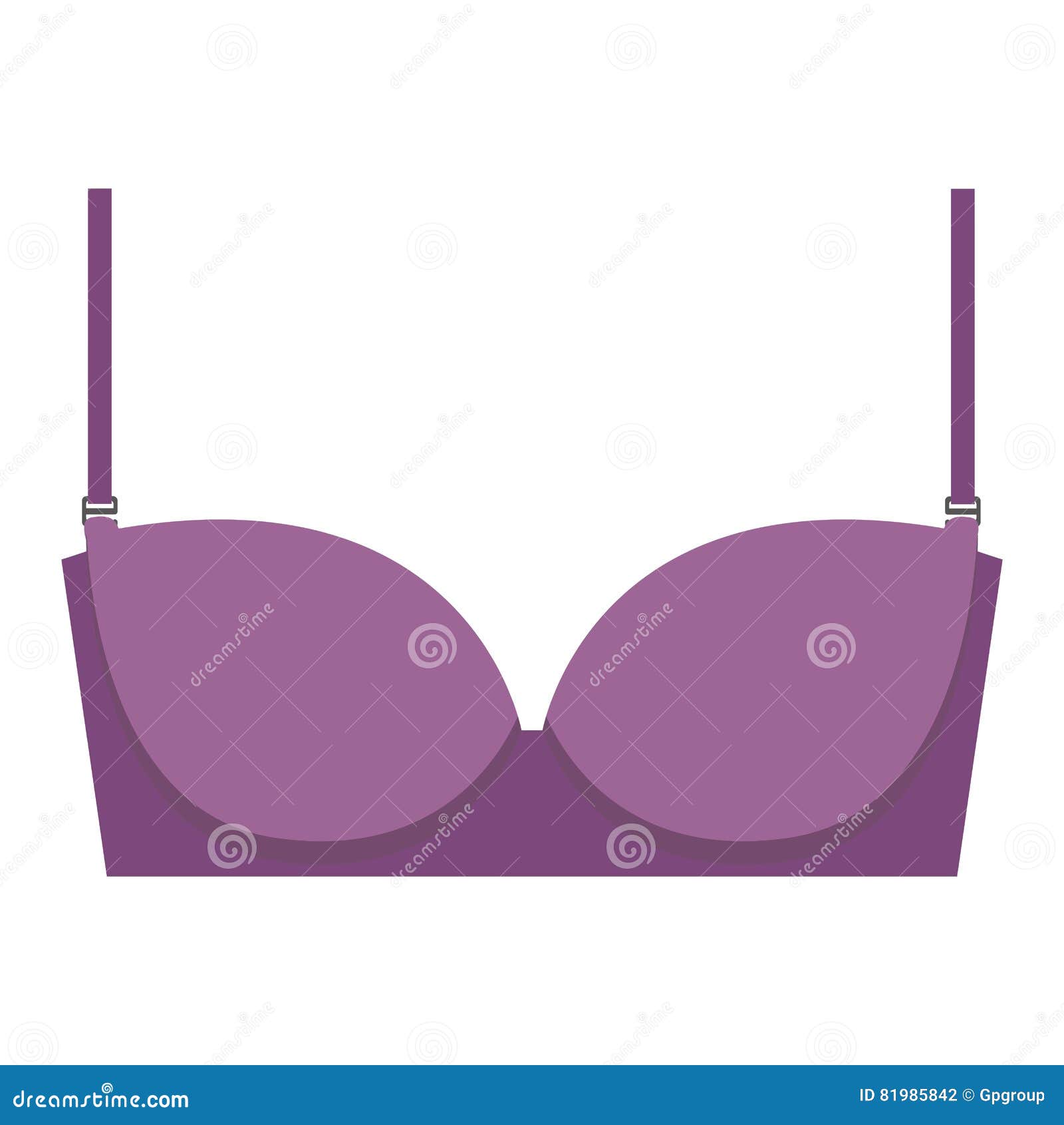 Purple Brassier Design Icon with Bow Stock Illustration