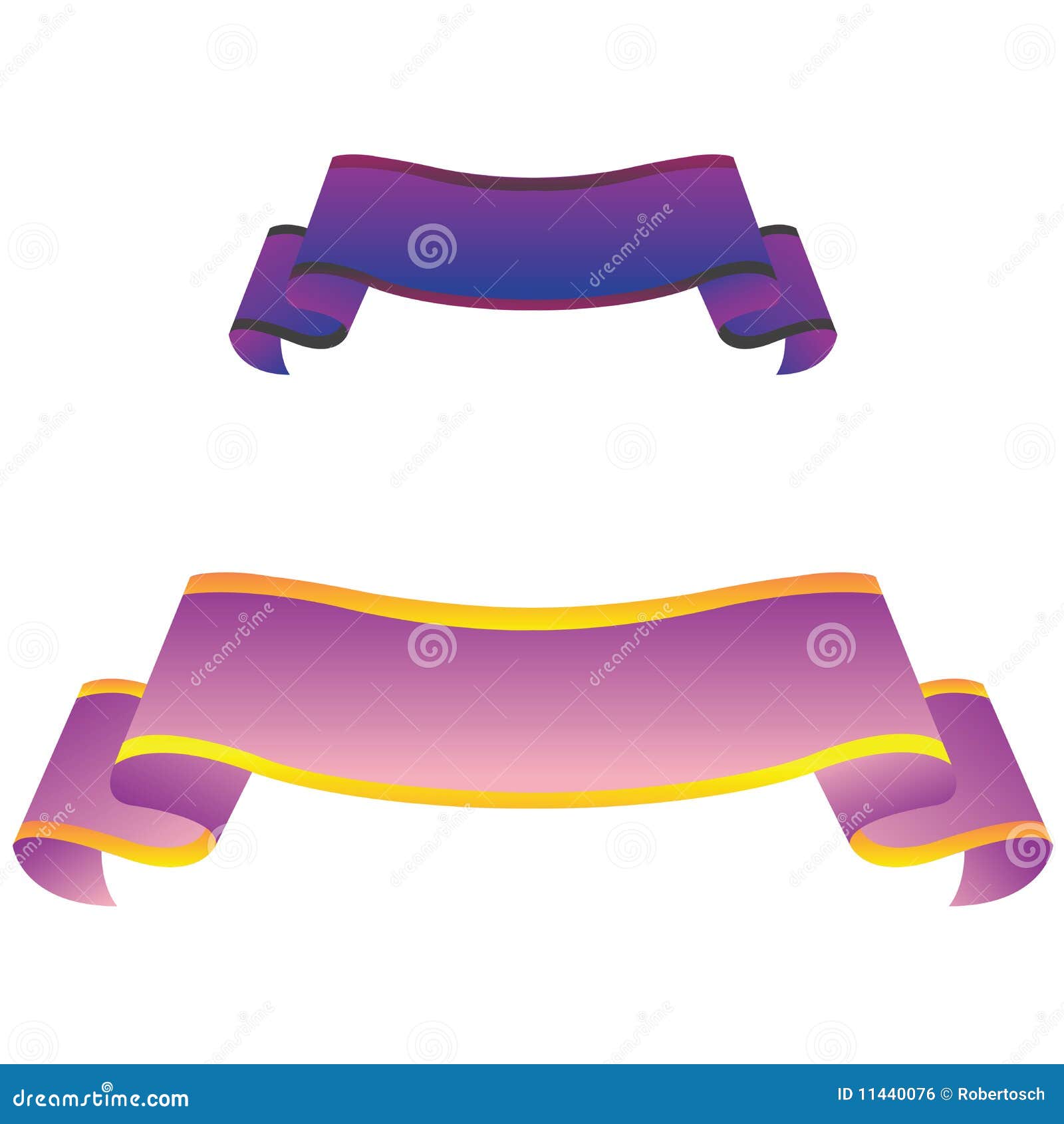 Purple Banners Isolated On White Background Stock Vector - Illustration