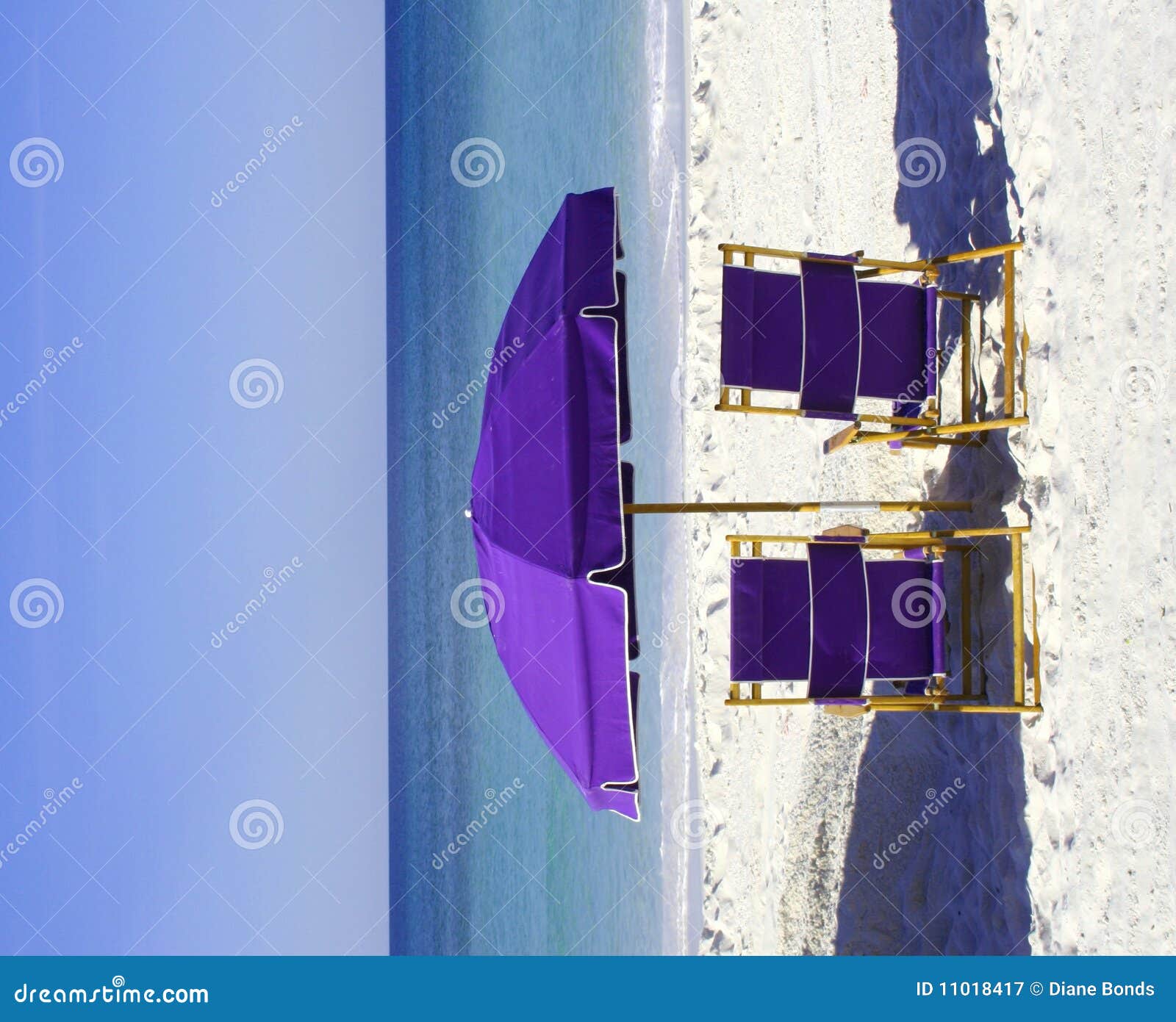 Purple Beach Chairs and Umbrella Stock Image Image of sand, caribbean 11018417