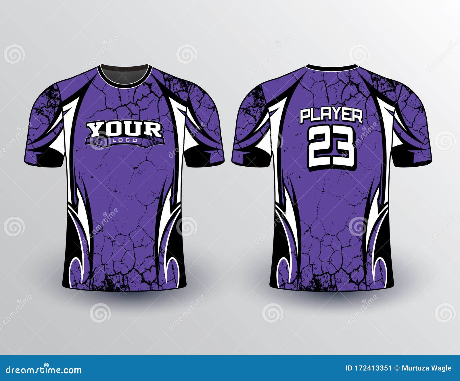 purple black and white jersey