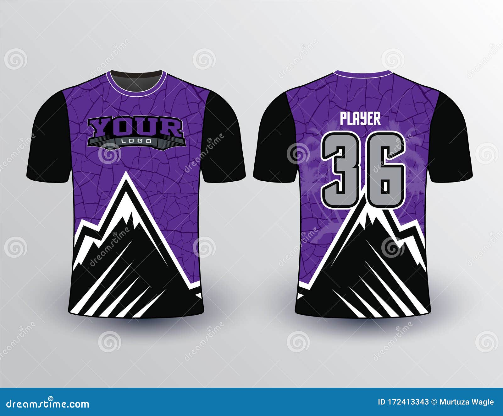 Purple Pink And Black Layout Esport Tshirt Design Template Stock