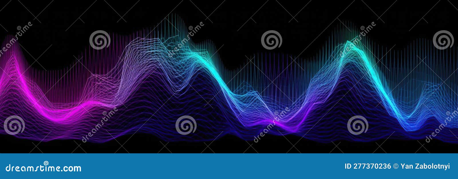 Purple Blue Purple a Digital Representation of Sound Waves in an Array of Colors Background