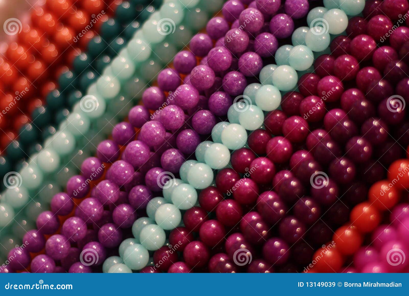 Purple and Blue Stone Strings Stock Image Image of strand, pink 13149039