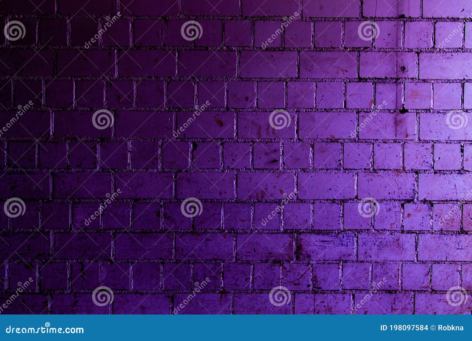 Purple Brick Wall Background with Shades of Light and Dark Purple Stock