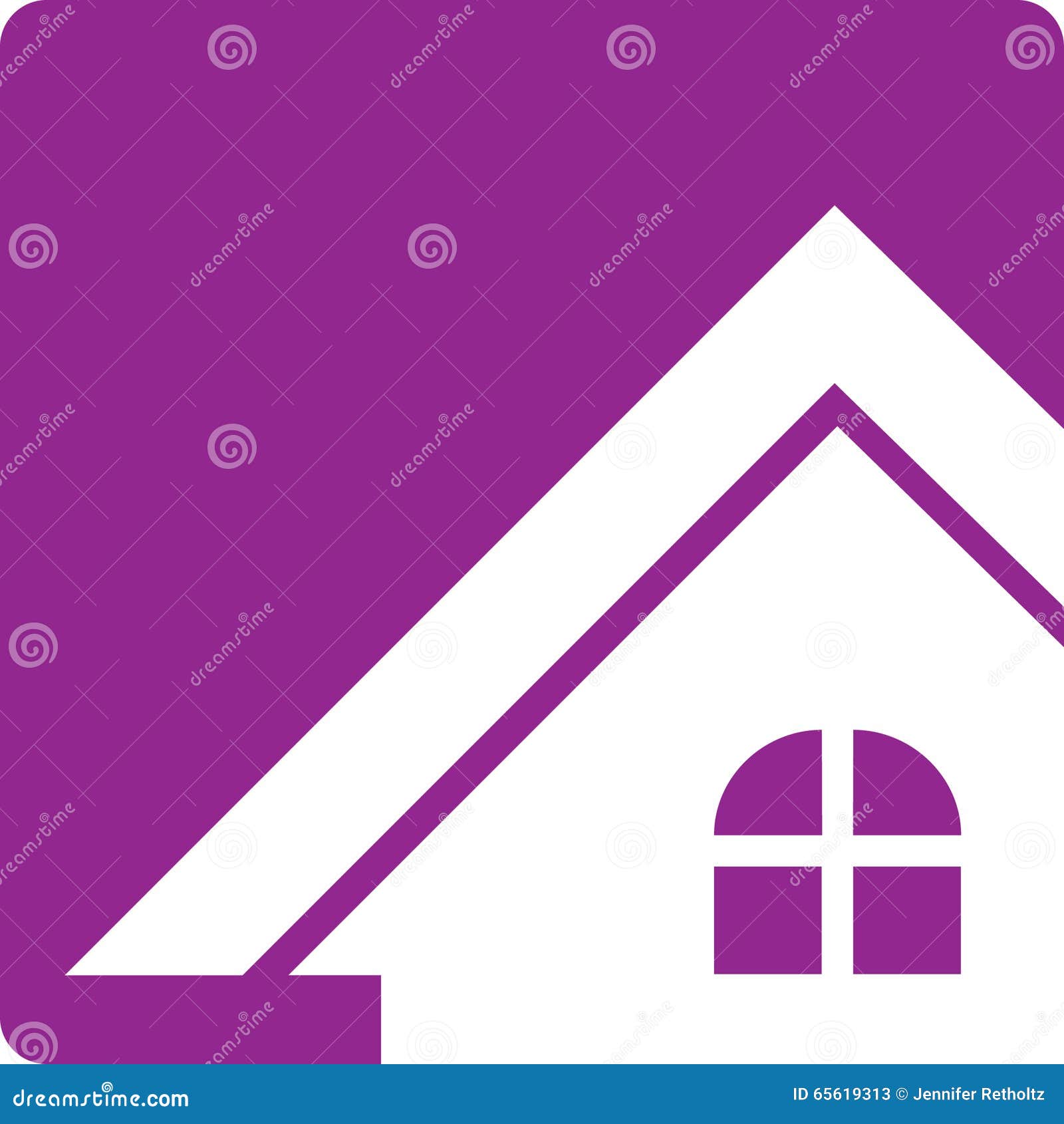 Purple Button Real Estate Logo House Stock Illustration Illustration