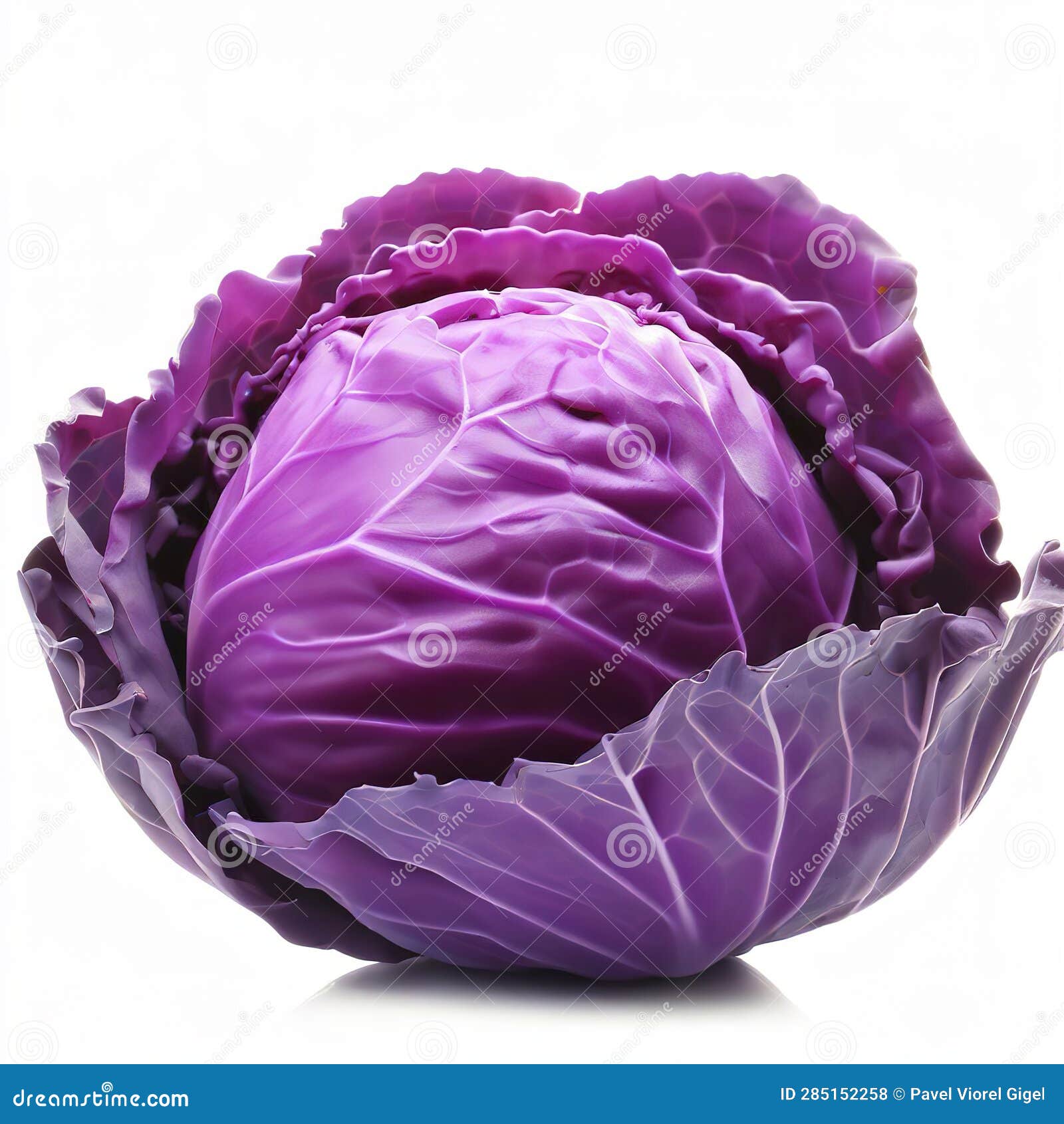 Purple Cabbage Isolated on White Stock Illustration Illustration of