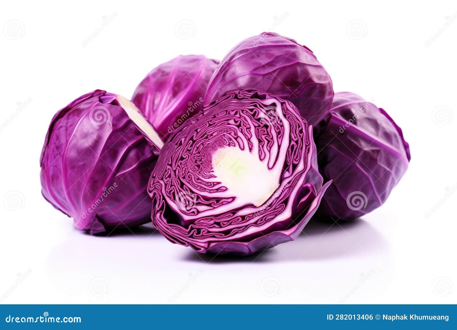 Purple Cabbage on a White Background. Fresh Purple Cabbage Vegetable