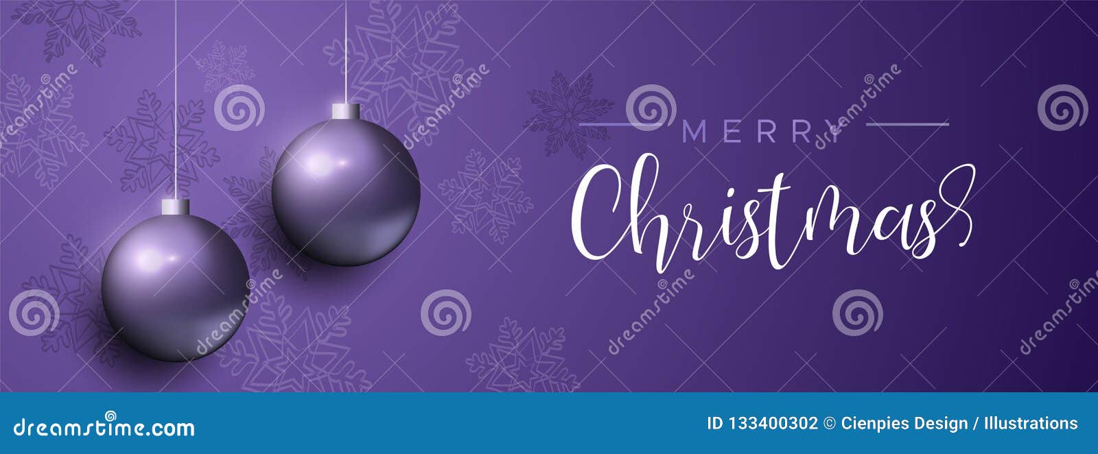 Purple Christmas Luxury Bauble Ornament Banner Stock Vector ...