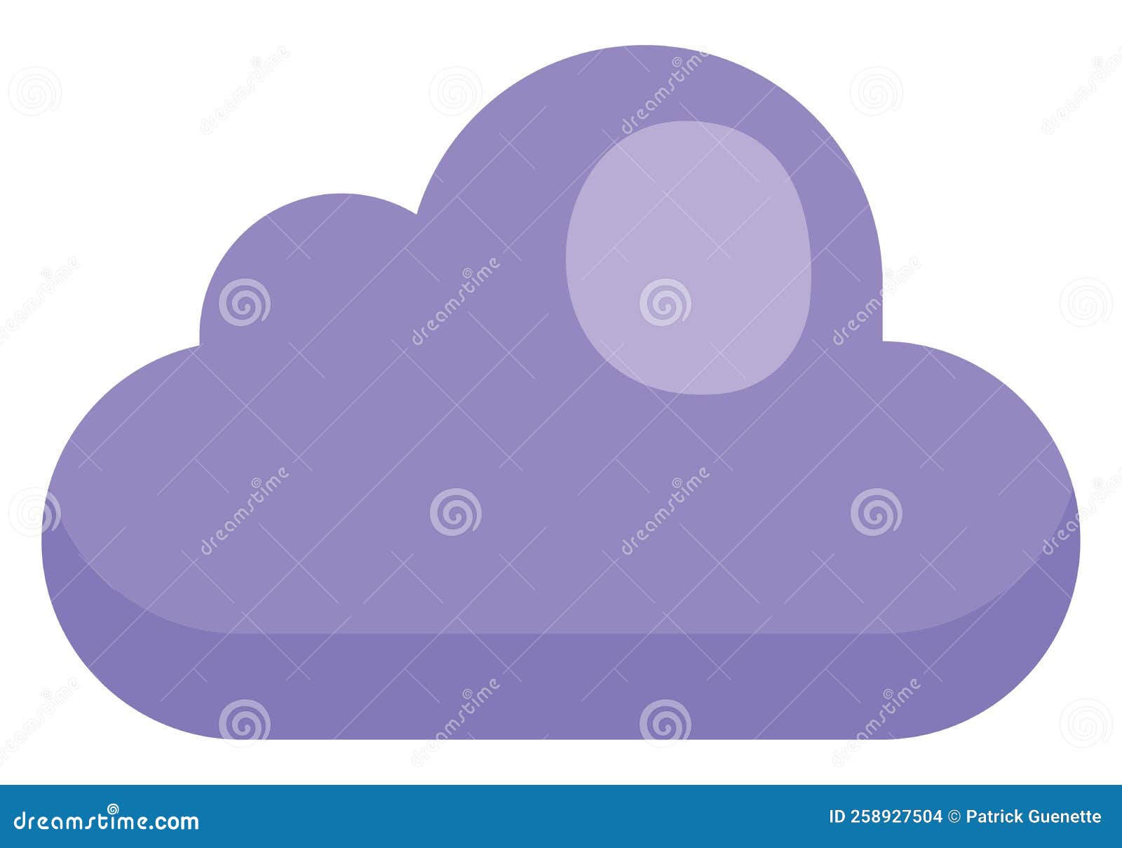 Purple cloud, icon stock vector. Illustration of cloud - 258927504