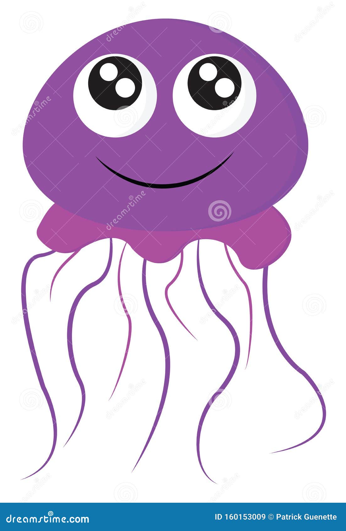 A Purplecolored Smiling Jellyfish/Freeswimming Marine Animal Vector