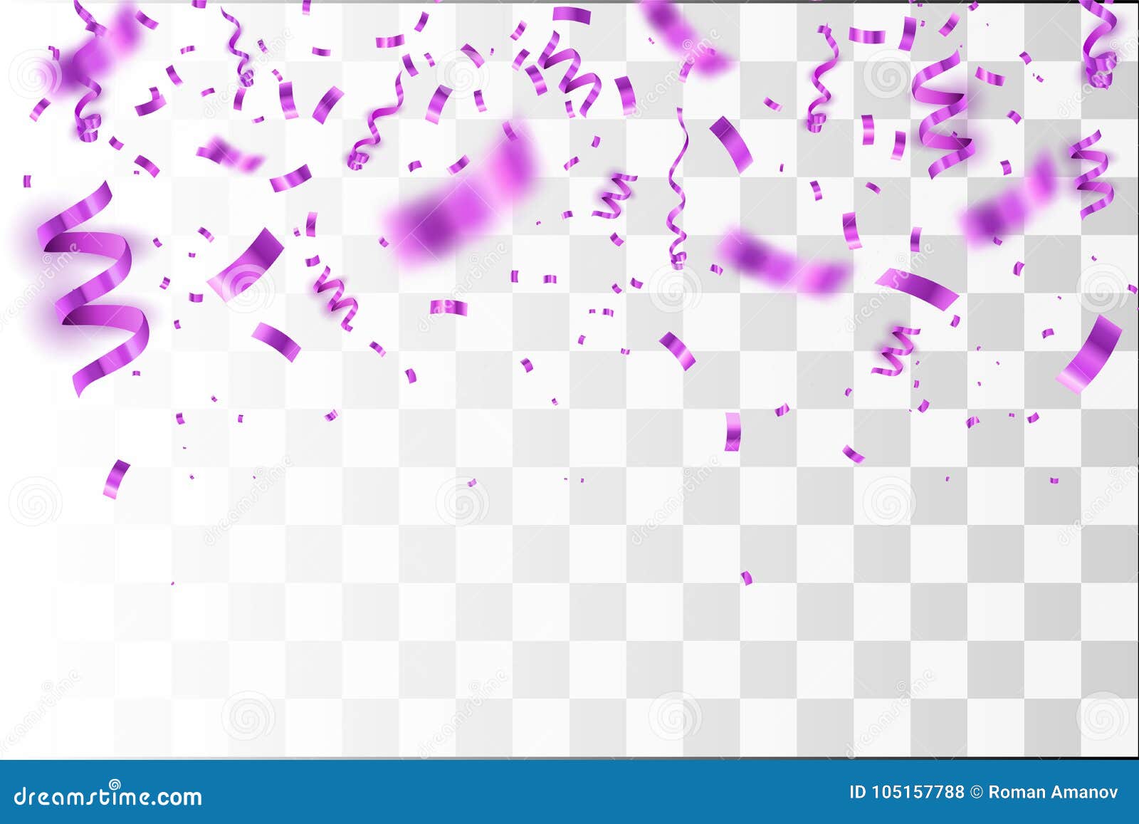 Purple Confetti Vector Festive Illustration Of Falling Shiny Confetti