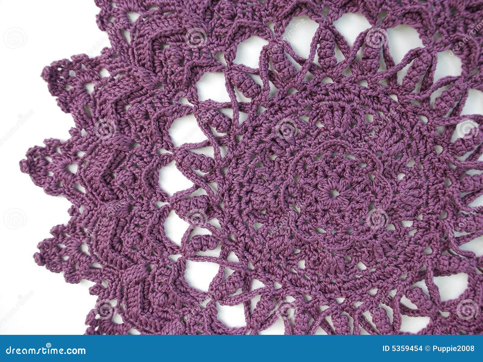 purple crochet doily