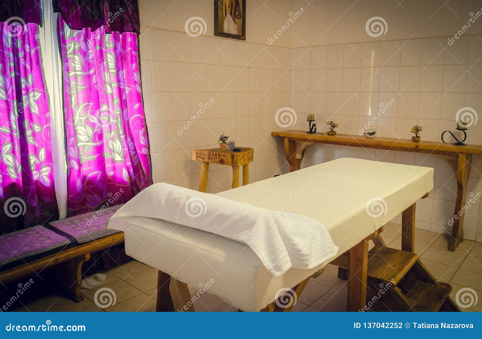 Massage Table in the Massage Room Stock Photo Image of modern