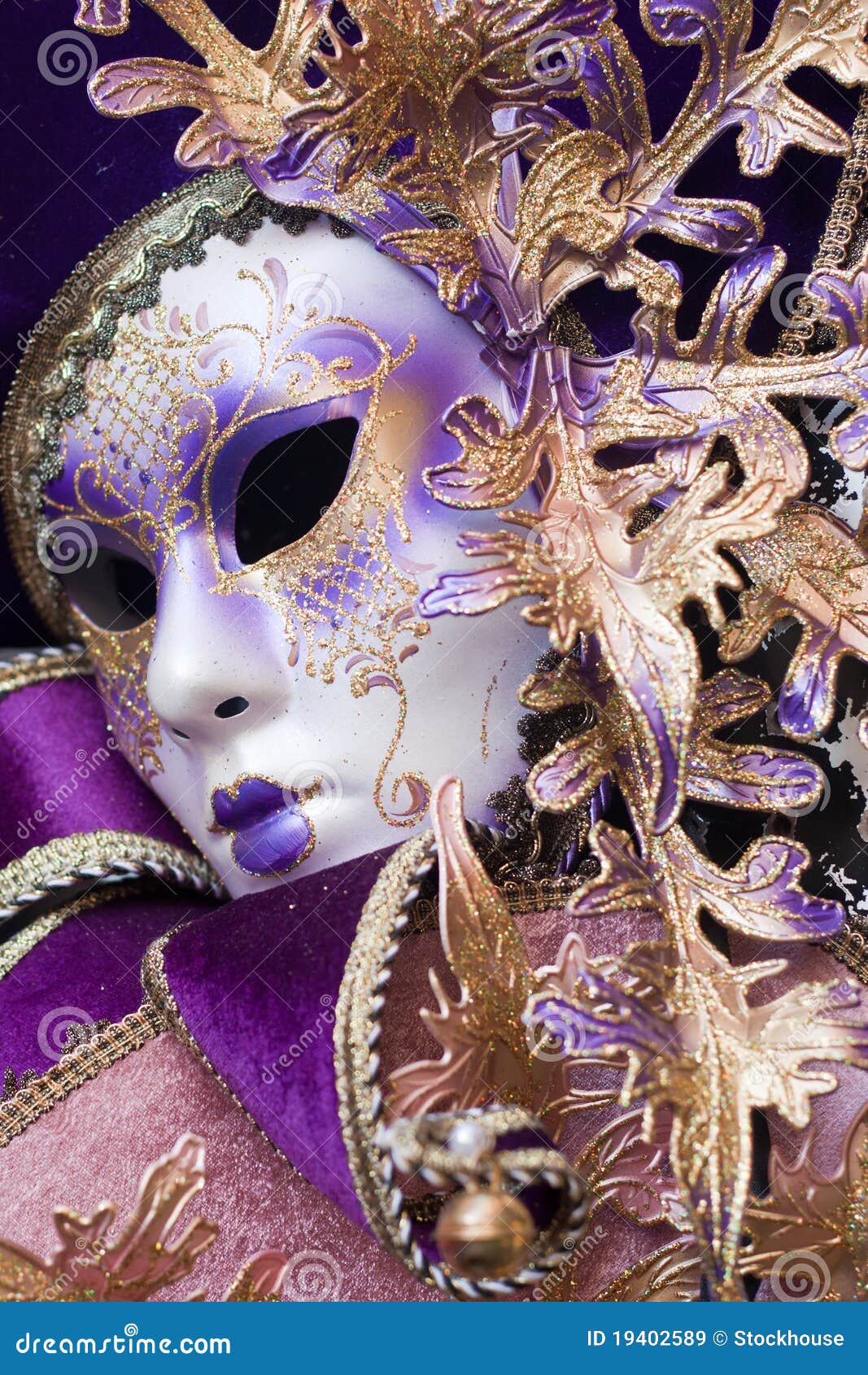 Purple Decorative Mask Stock Image Image of golden, abstract