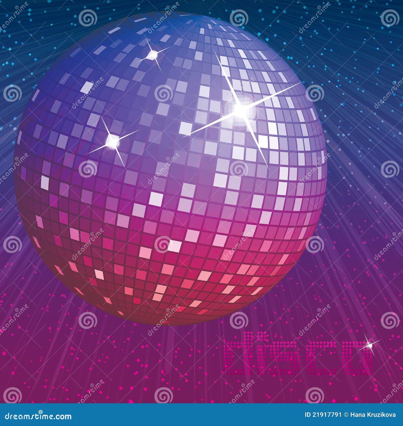 Purple Disco Ball on Dark Background Stock Vector - Illustration of