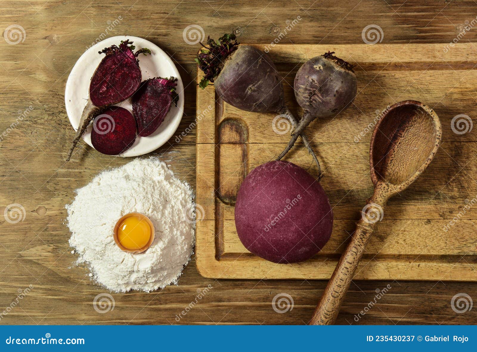 Purple Dough Bun for Noodles with Ingredients Stock Image Image of
