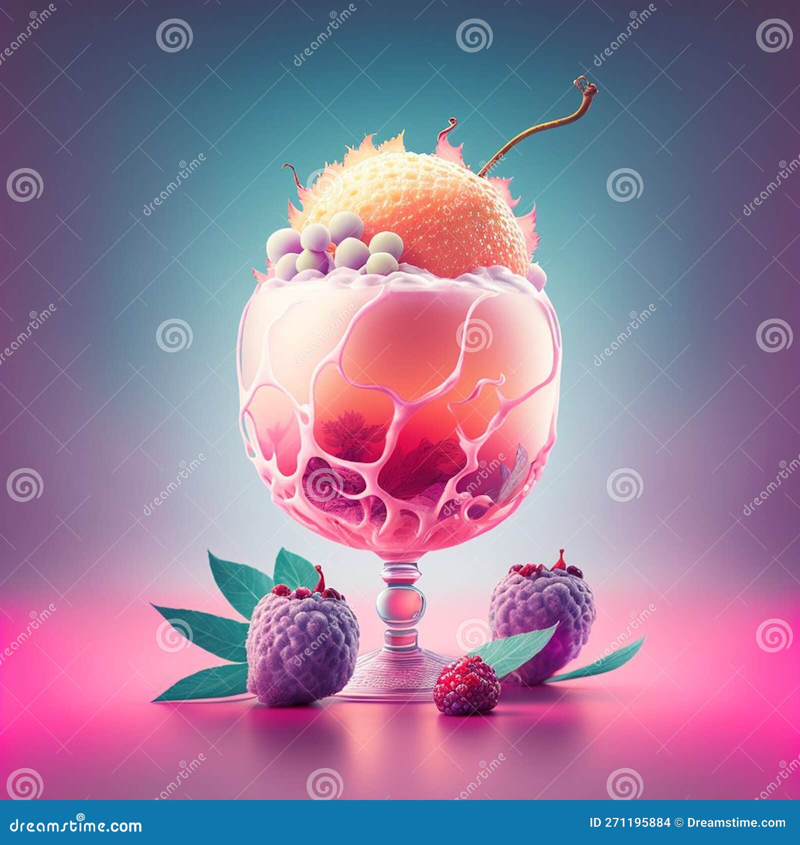 A Purple Drink with a Splash of Liquid Being Poured into it. Stock