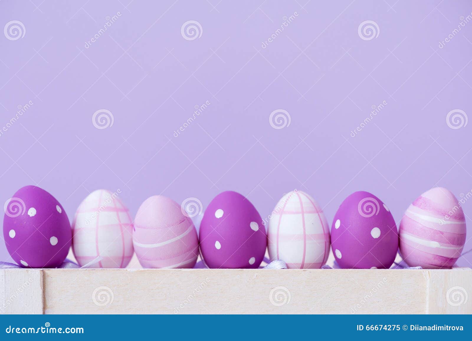 Purple Easter Eggs Over Purple Background Stock Image ...