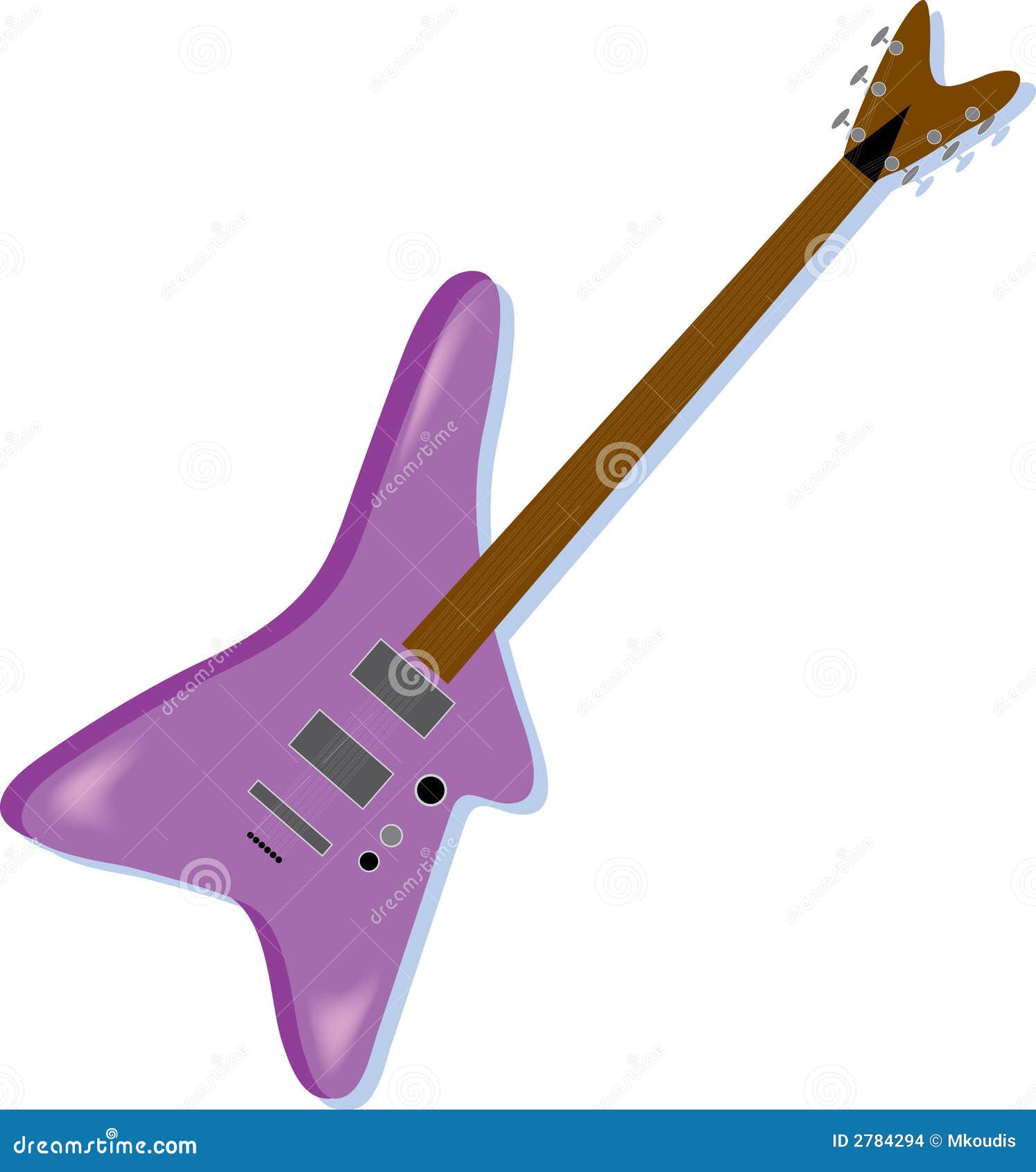Purple Electric Guitar stock vector. Illustration of rock 2784294