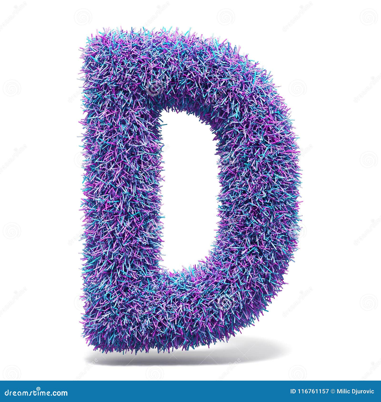 Purple Faux Fur LETTER D 3D Illustration Stock Illustration ...