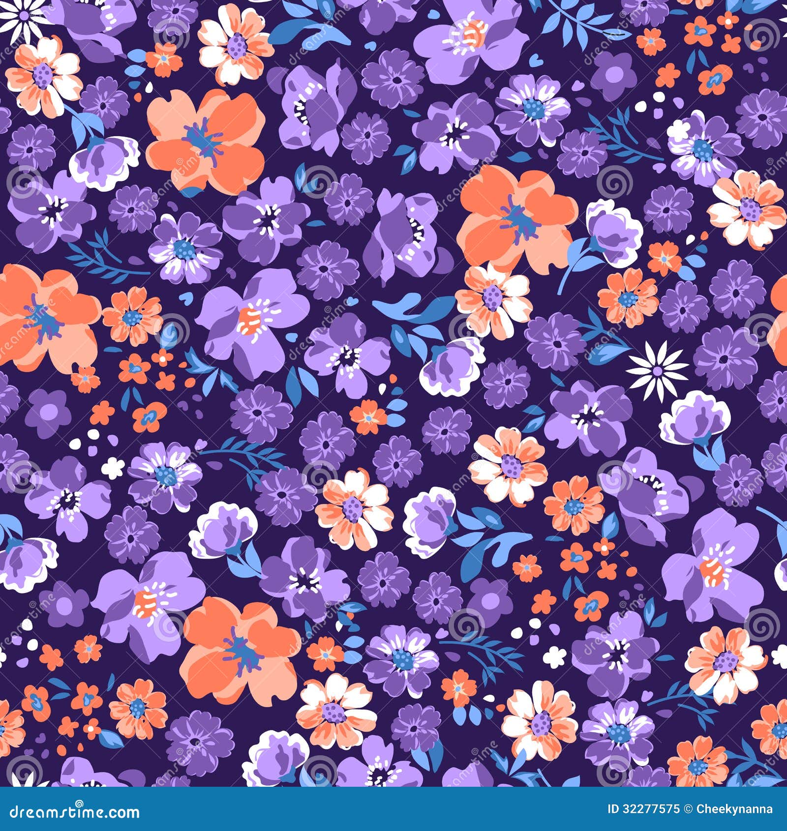 Purple floral background stock vector. Illustration of repeat - 32277575