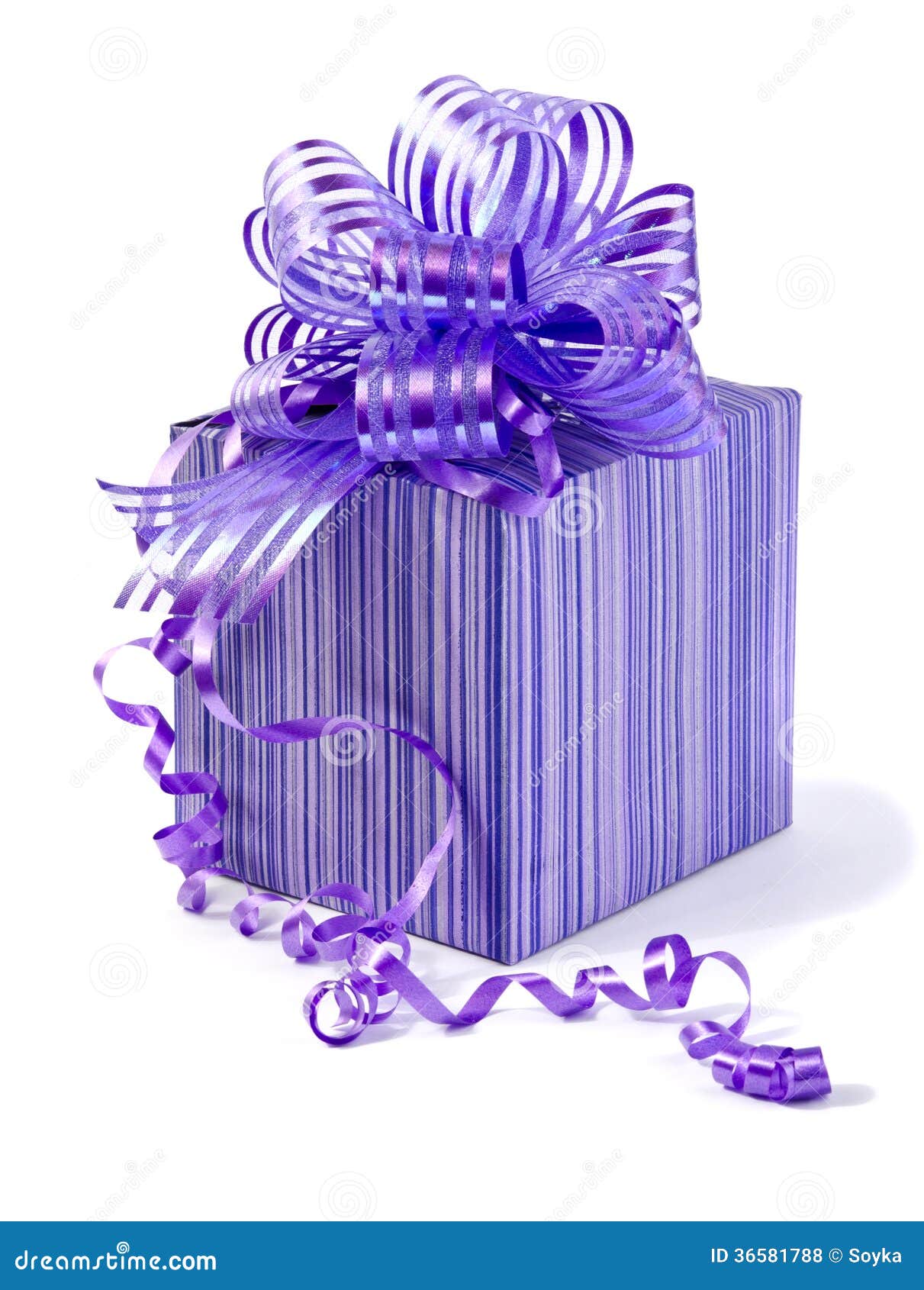Purple gift box stock photo. Image of holiday, decoration 36581788