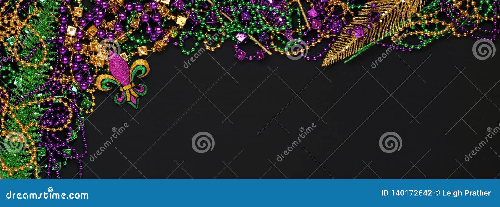 purple, gold, and green mardi gras beads and decorations