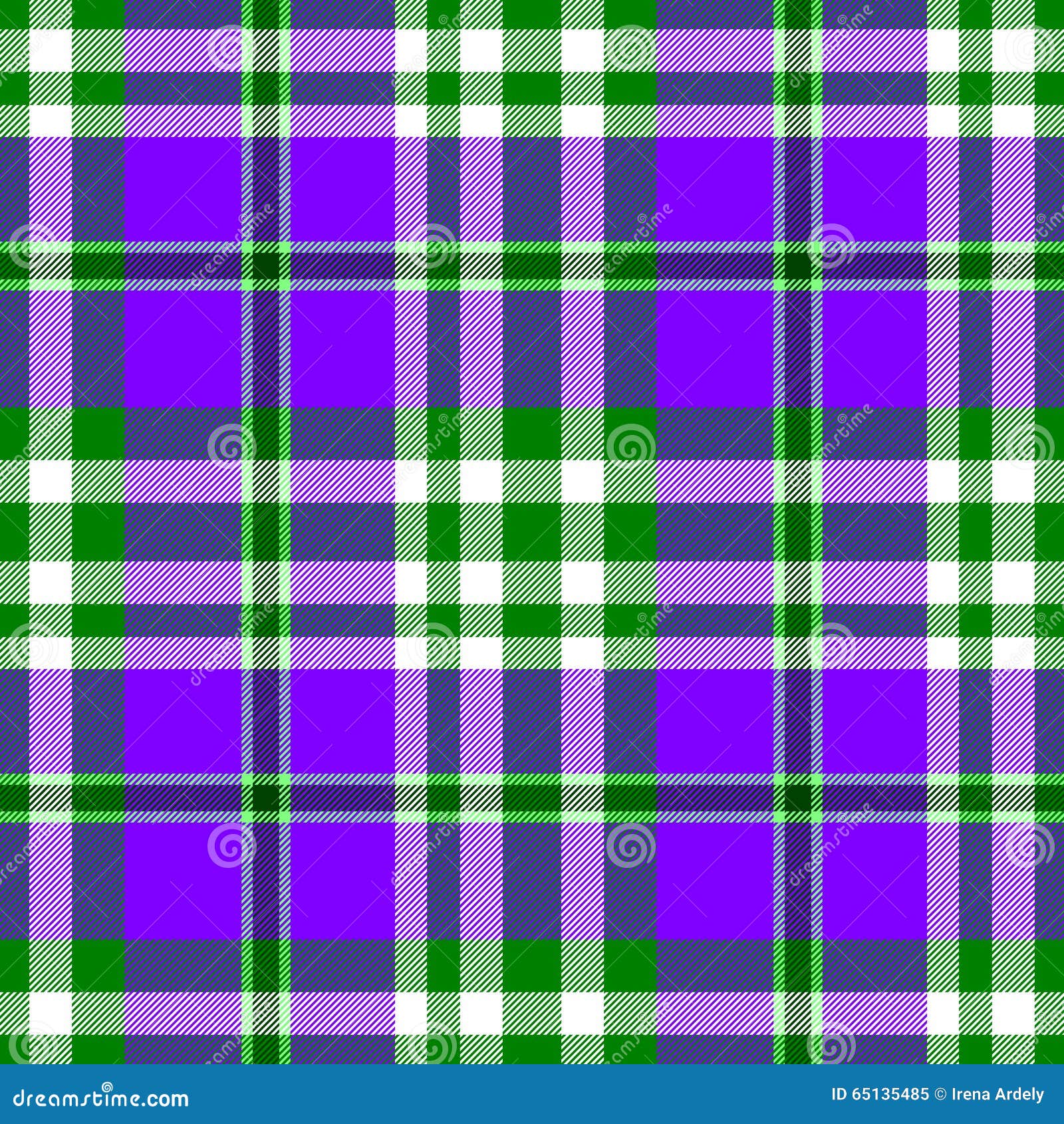 Purple Green Check Diamond Tartan Plaid Fabric Seamless Pattern Stock