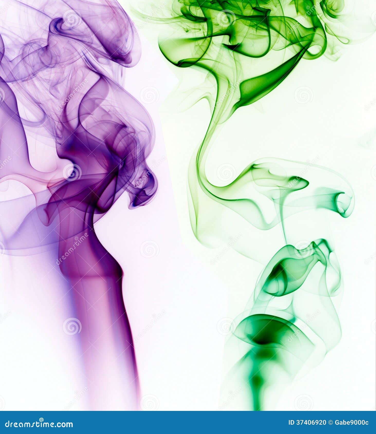 Purple And Green Smoke On White Background Stock Photo - Image: 37406920