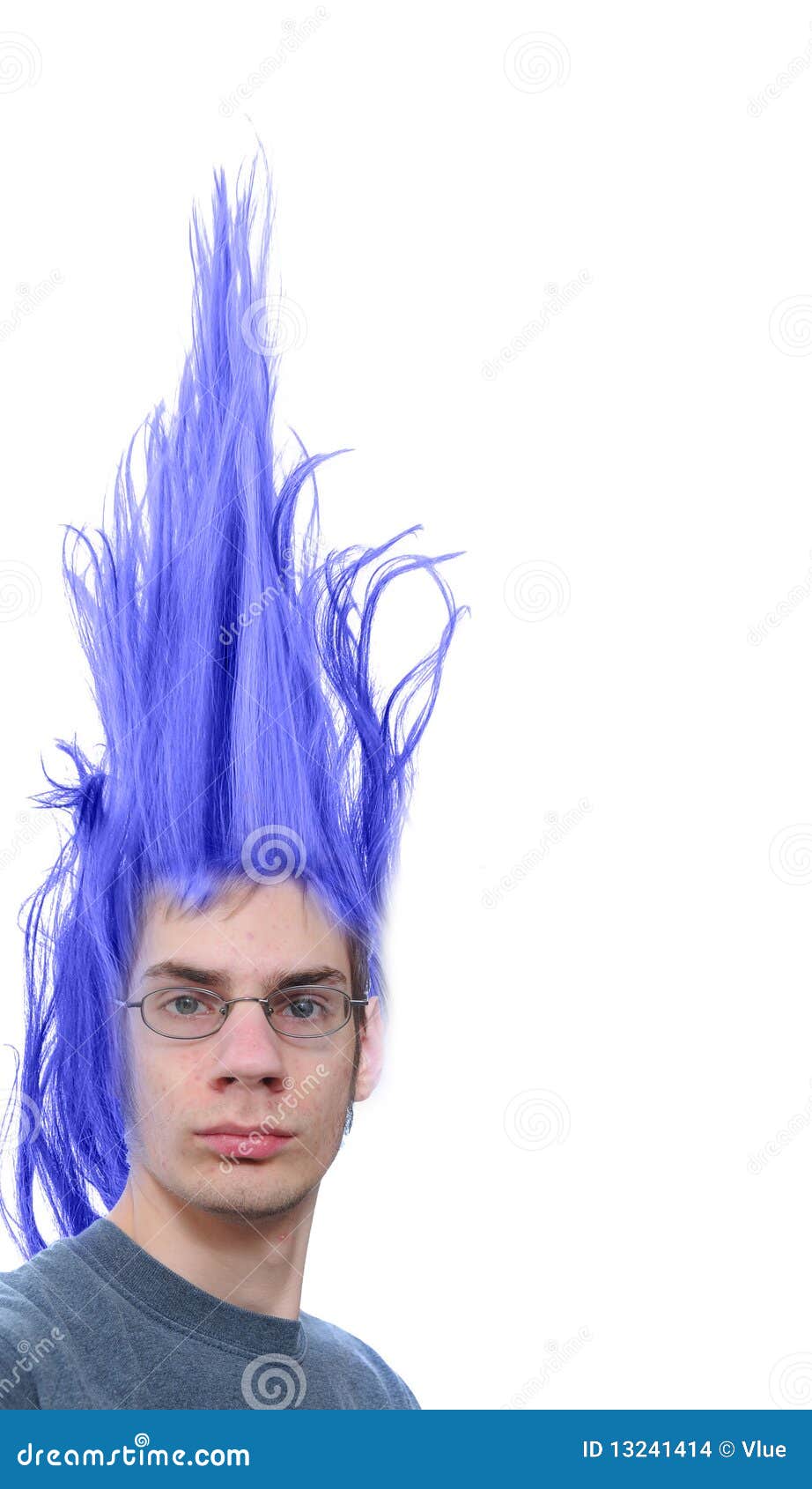 Purple Hair Dude stock photo. Image of fake, colored 