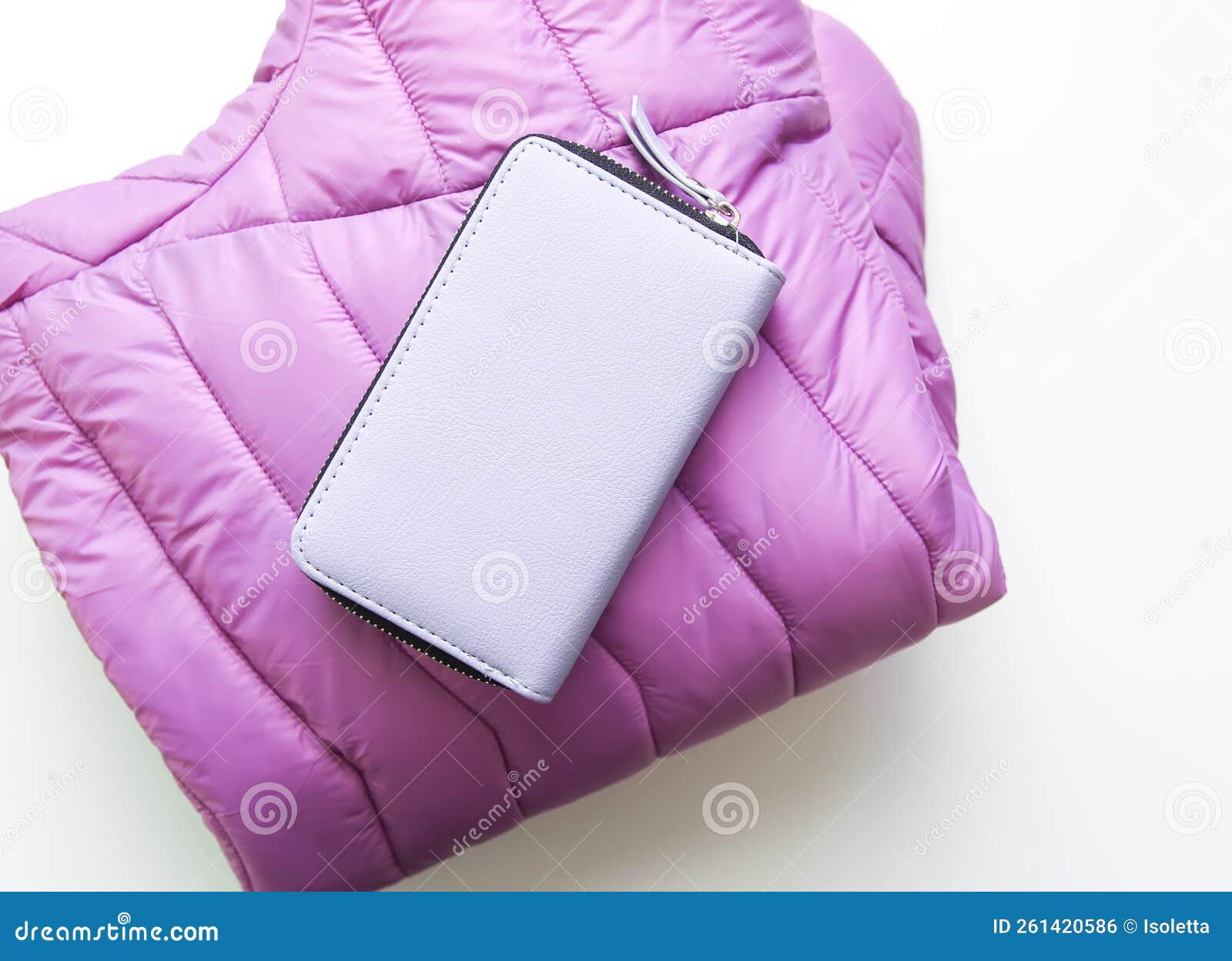 Purple Leather Zippered Pouch Stock Photo Image of violet, leather