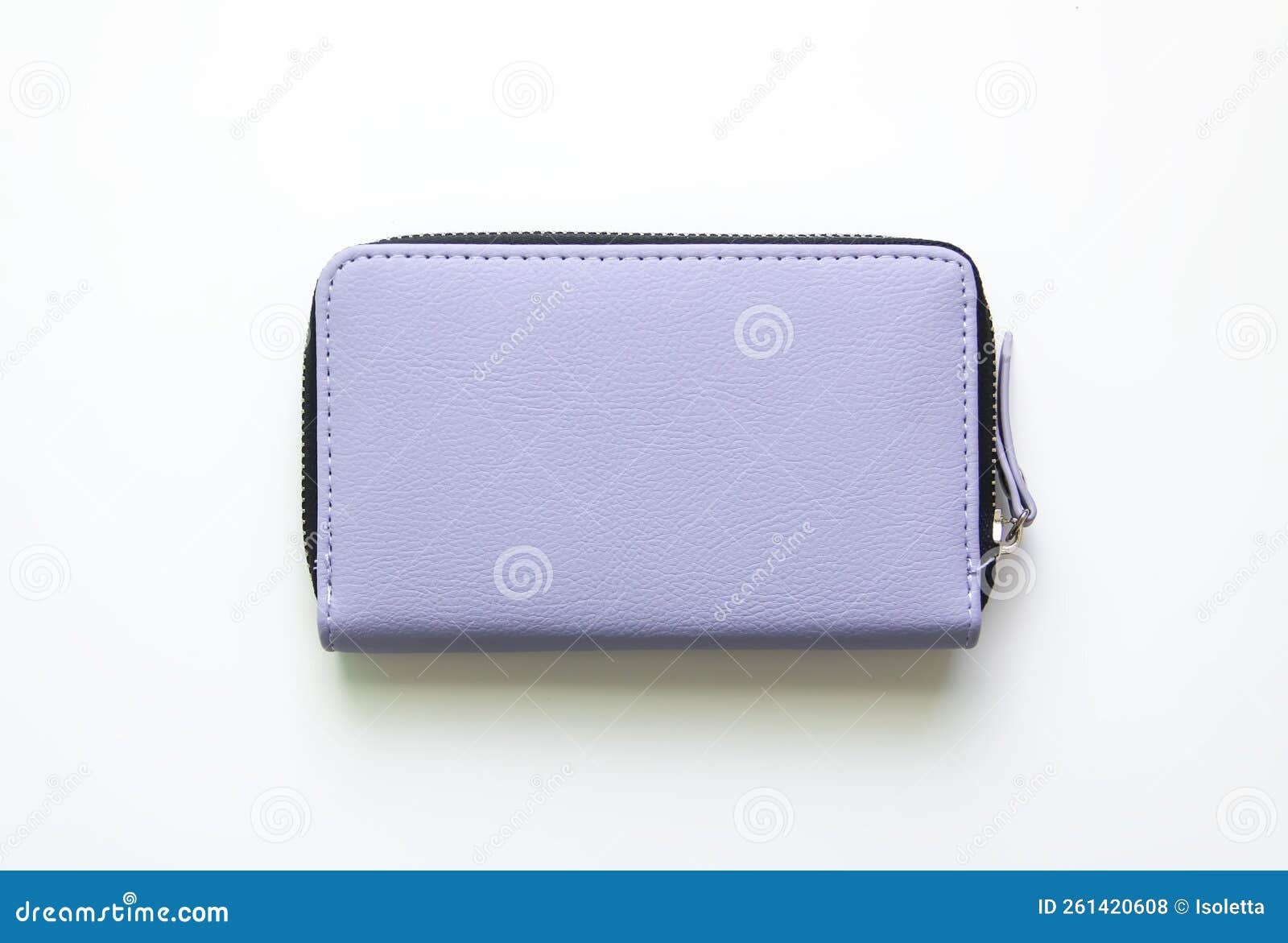 Purple Leather Zippered Pouch Stock Photo Image of security, isolated