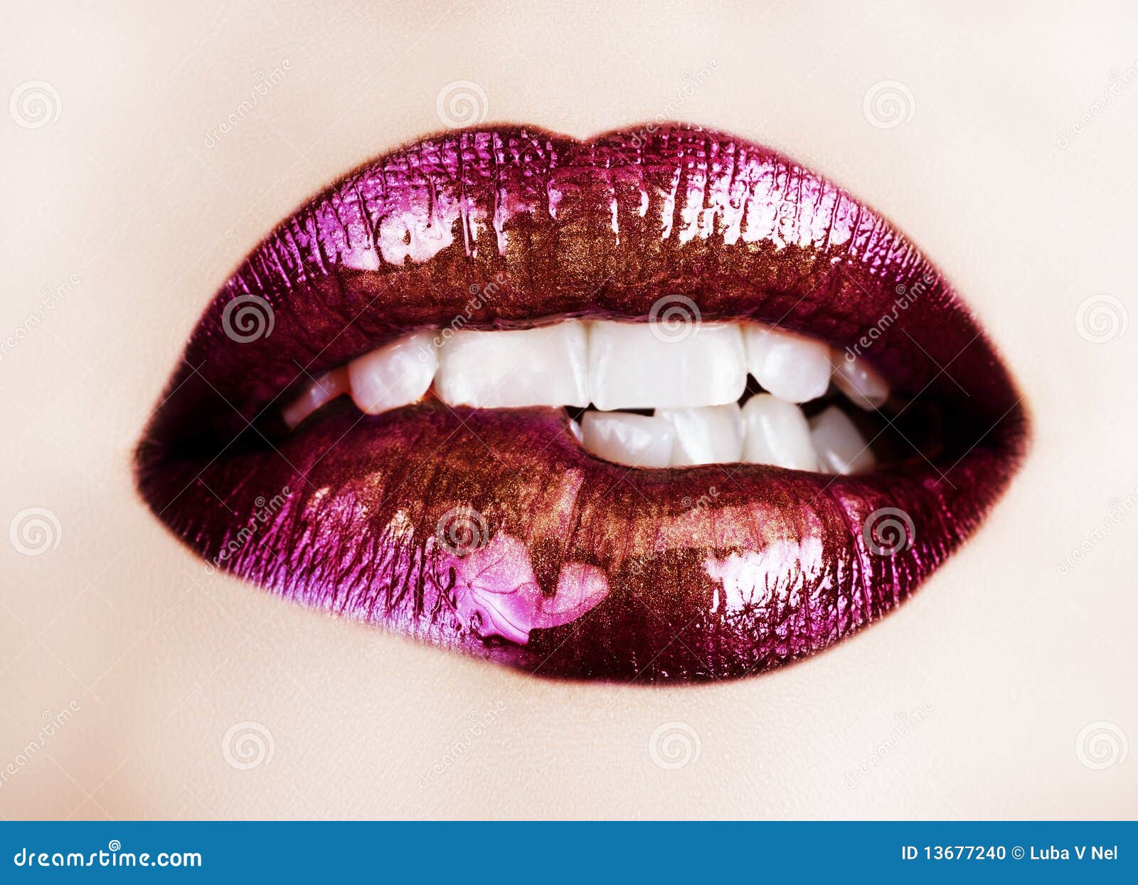 purple lipstick lips