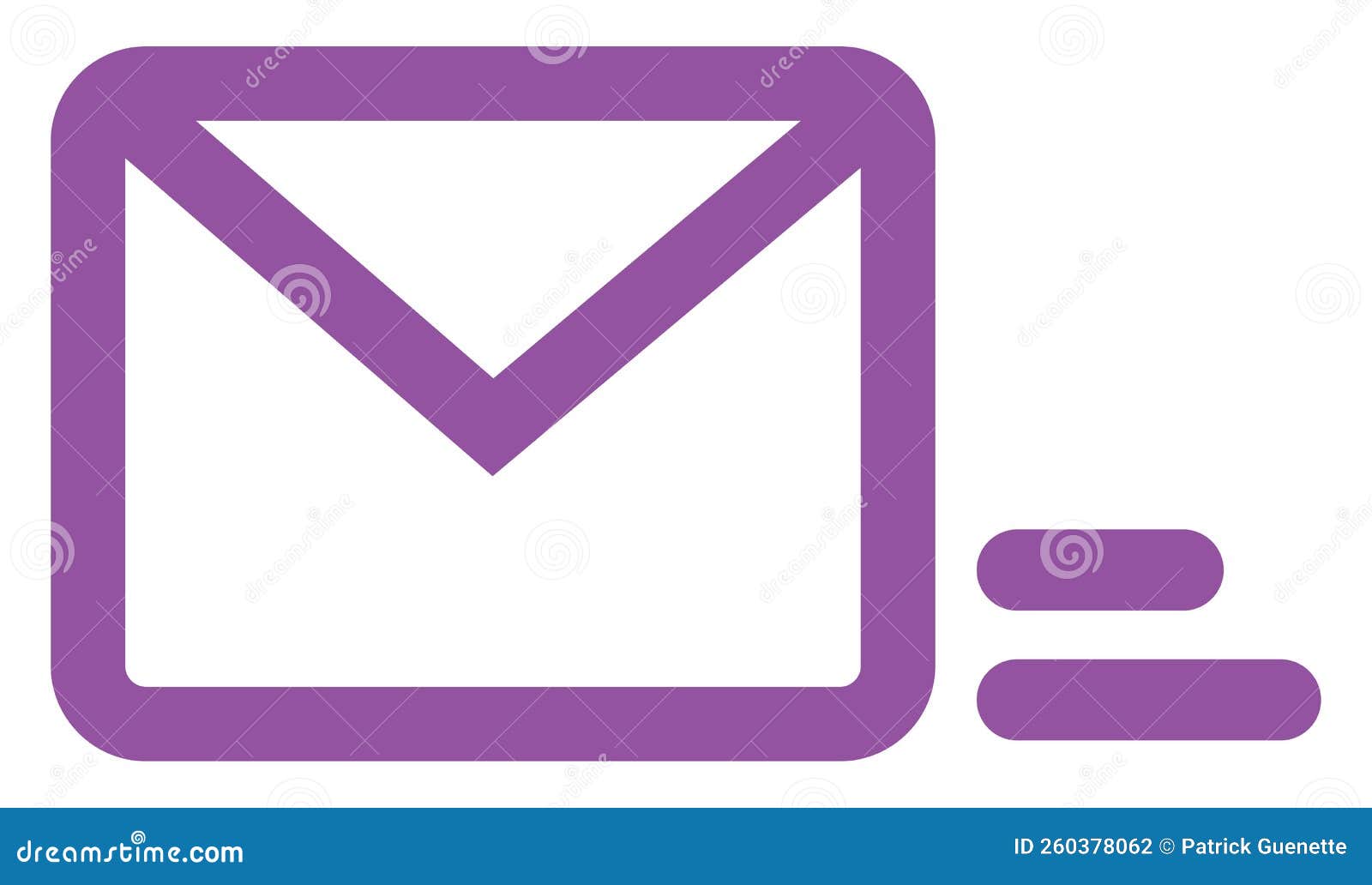 Purple mail icon, icon stock vector. Illustration of correspondence