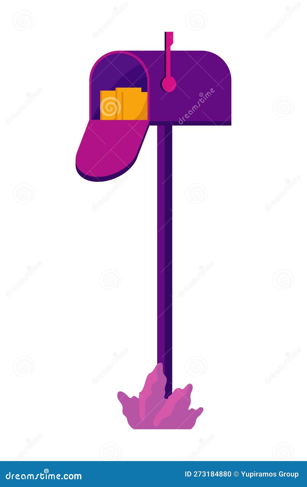 Purple mailbox design stock vector. Illustration of postbox 273184880