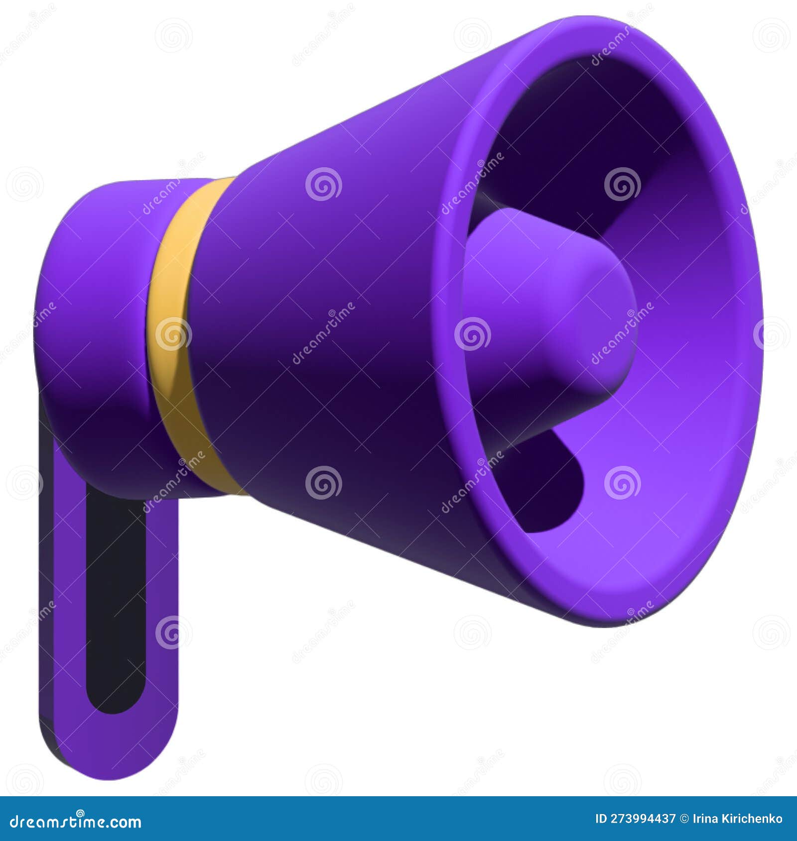 Purple Megaphone Isolated on Transparent Background Stock Image