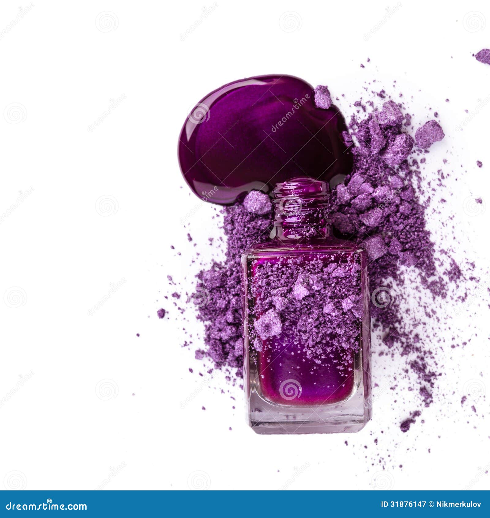 free 4 polish nail Polish Eye And Purple Crushed Nail Stock Shadow Image