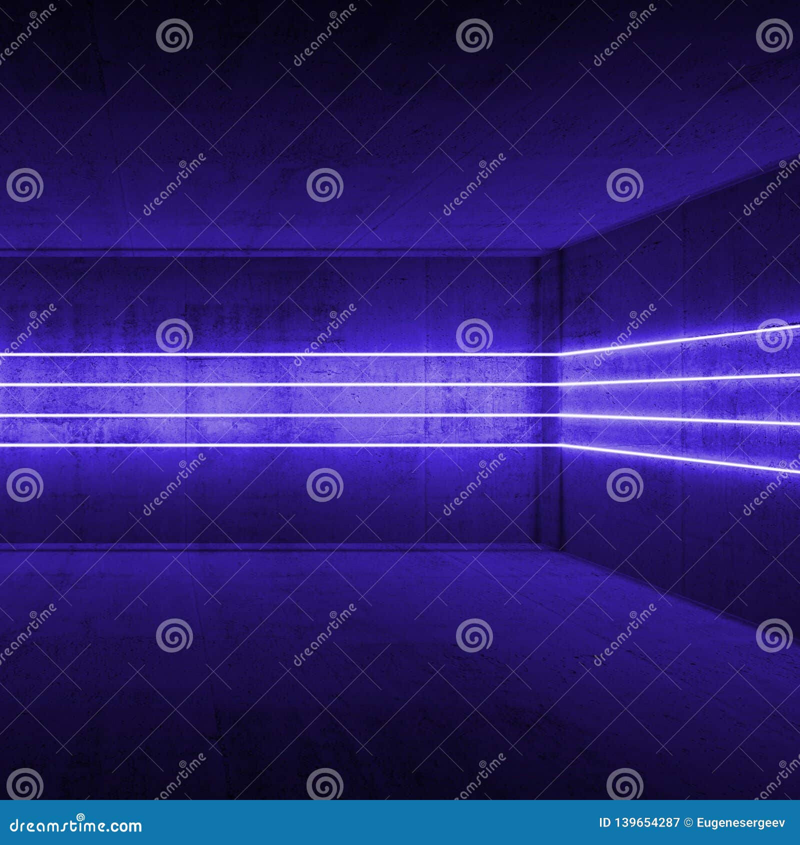 Purple Neon Light Lines, 3d Render Stock Illustration Illustration of