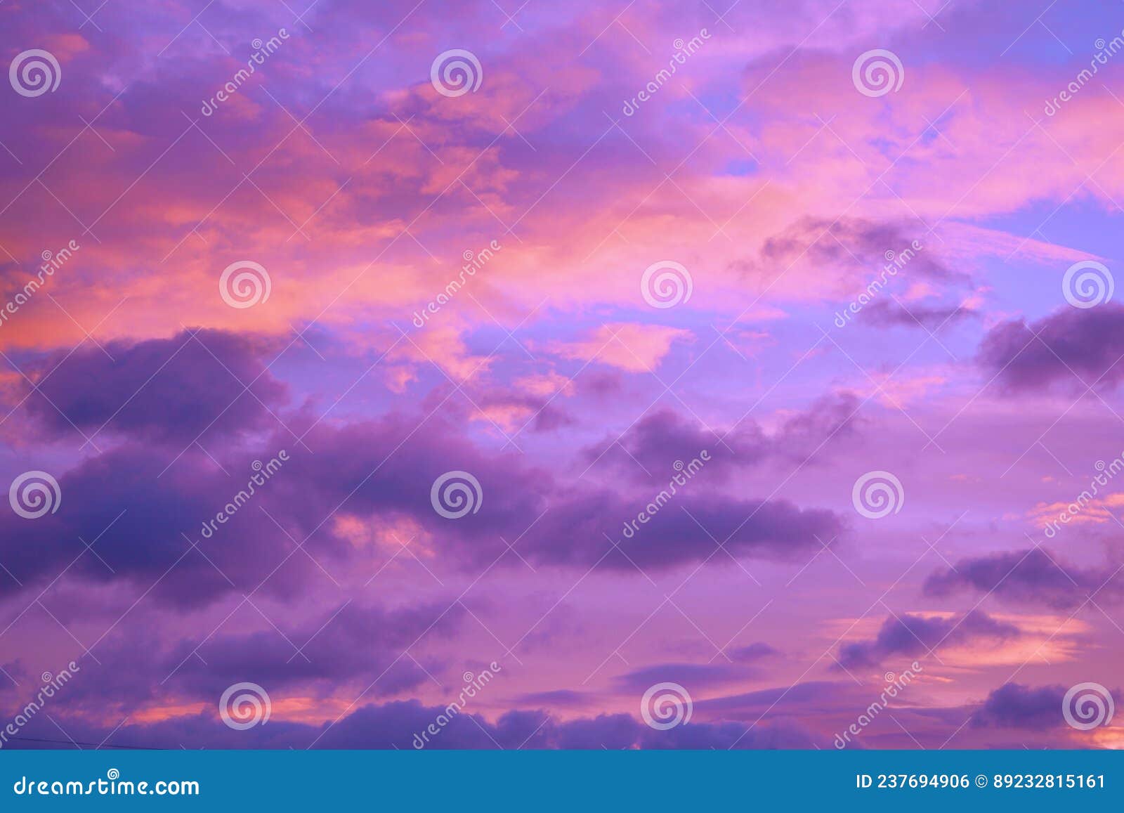 Purple Orange Pink Sunset. Beautiful Evening Sky with Clouds ...