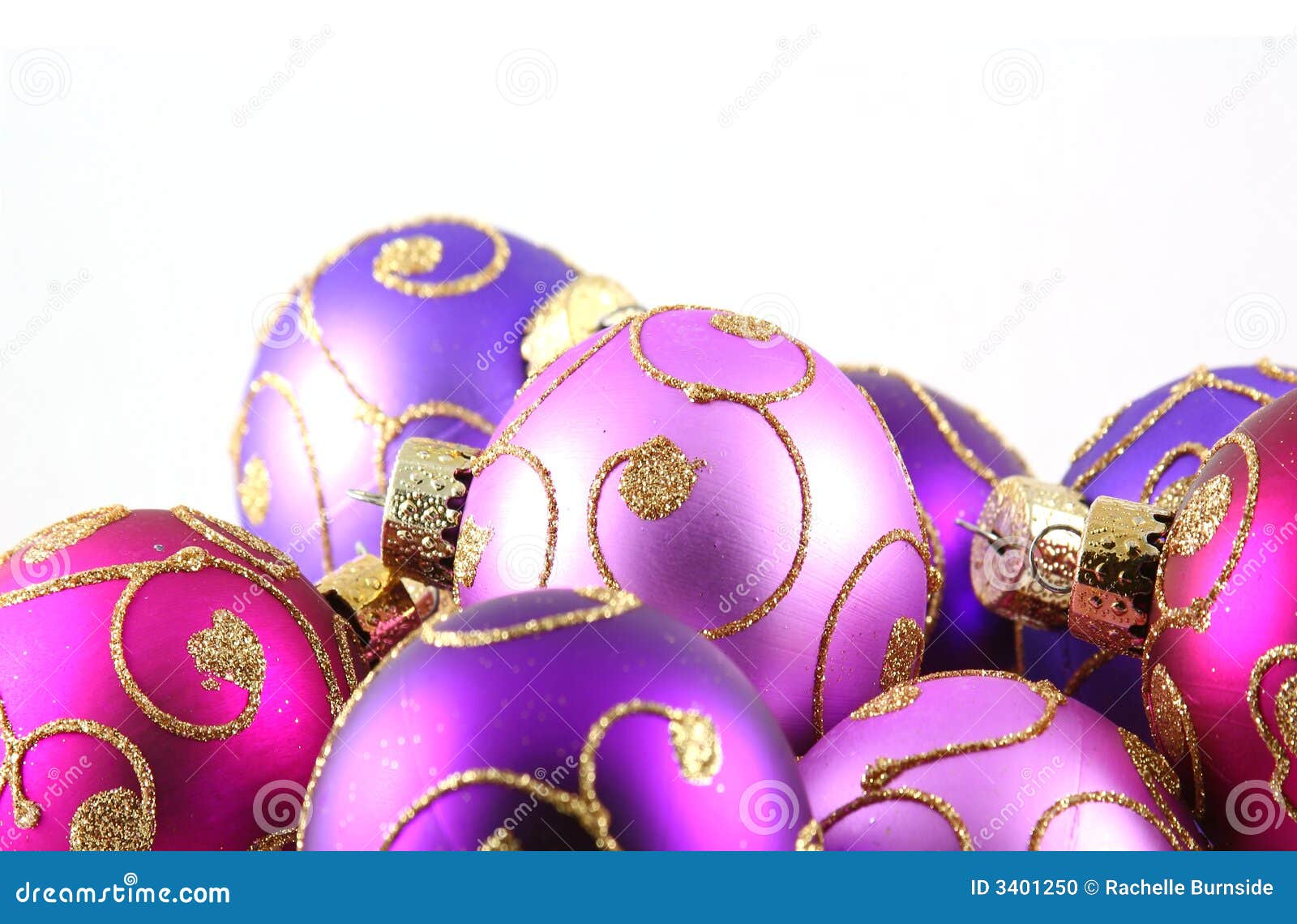 Purple Ornaments stock photo. Image of ball, curlicue 3401250