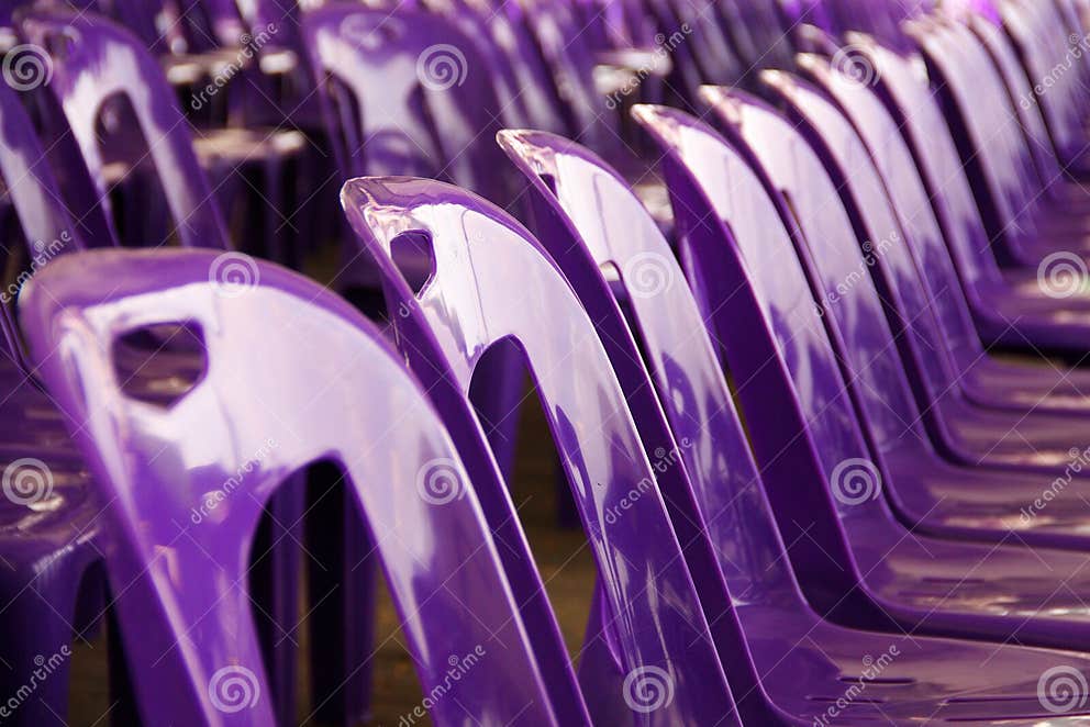 Purple plastic chairs stock image. Image of background 22864255