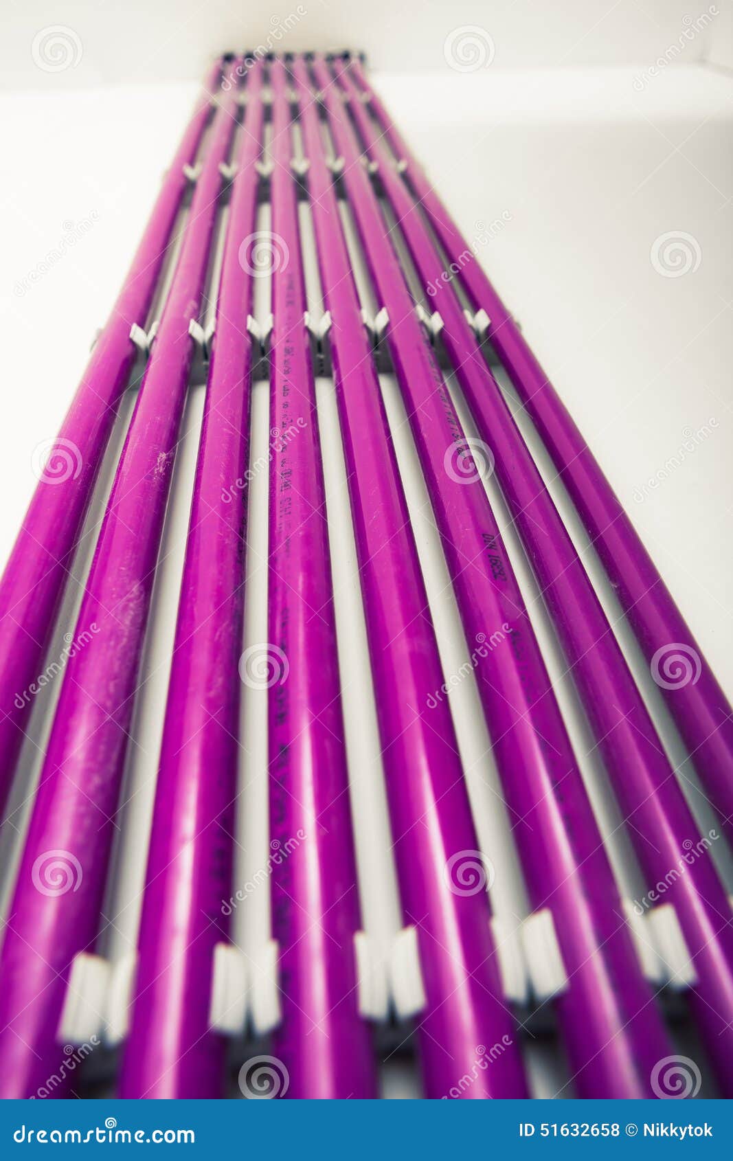 Purple plastic pipes stock photo. Image of electric, structure 51632658