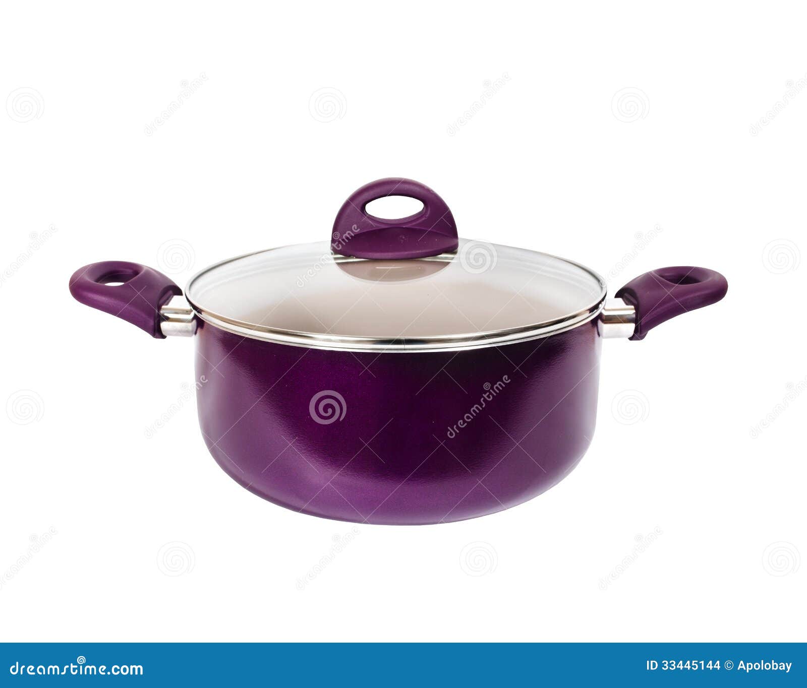 Purple Pot Isolated on White Background. Stock Photo Image of